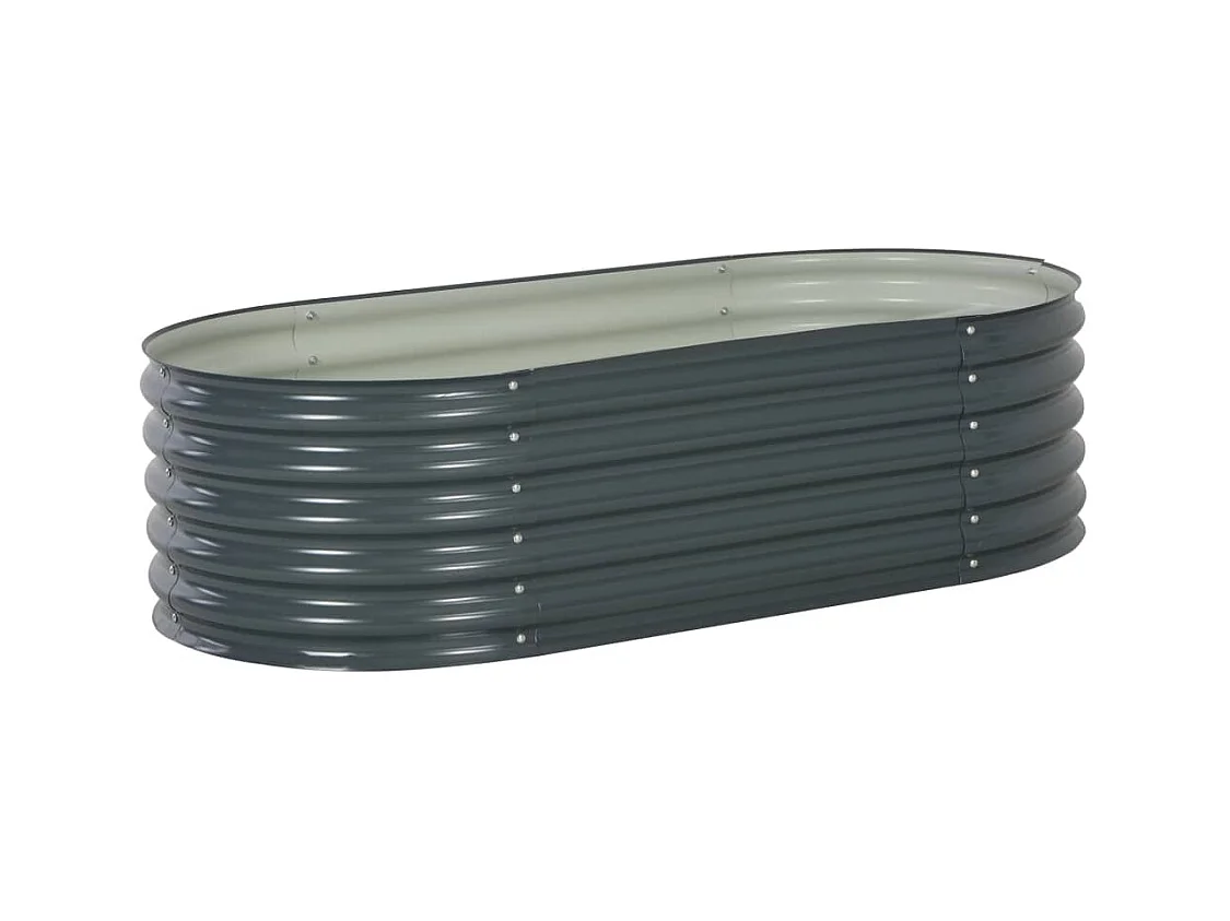 Jardinera arriate elevado plantas flores jardín 160 x 80 x 44 cm acero galvanizado gris 02_0001005
