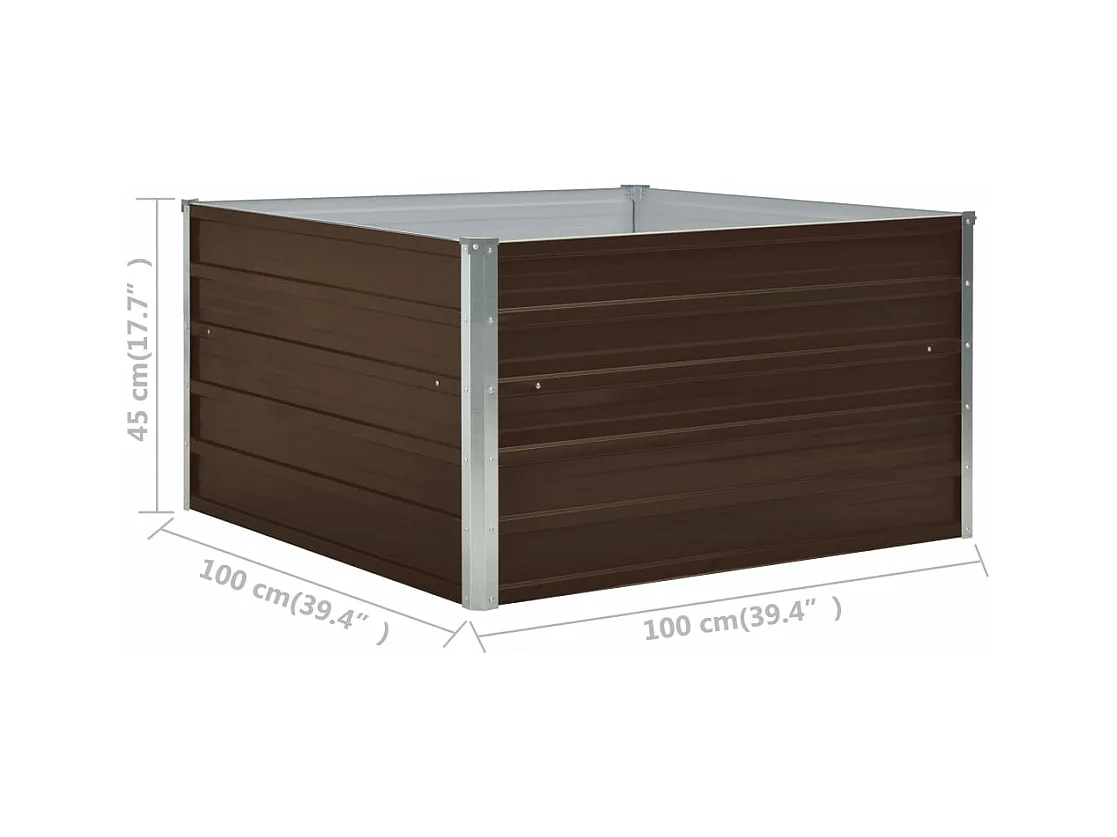 Jardinière 100 x 100 marron 100 x 100 x 45 cm 02_0000785