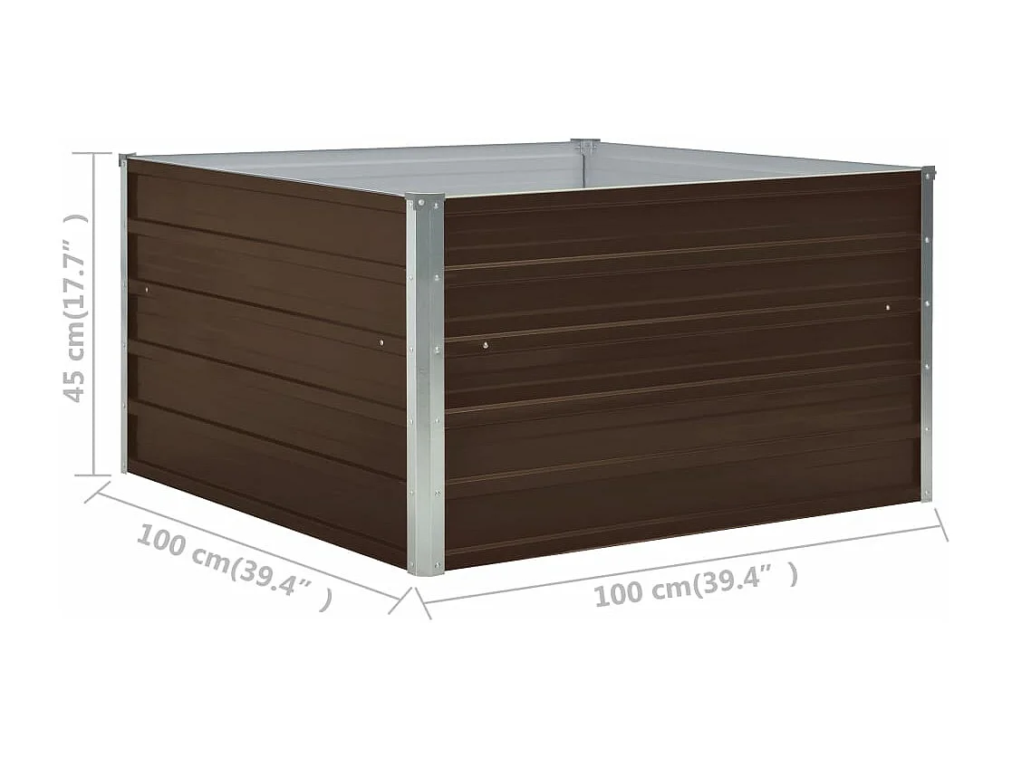 Jardinière 100 x 100 marron 100 x 100 x 45 cm 02_0000785