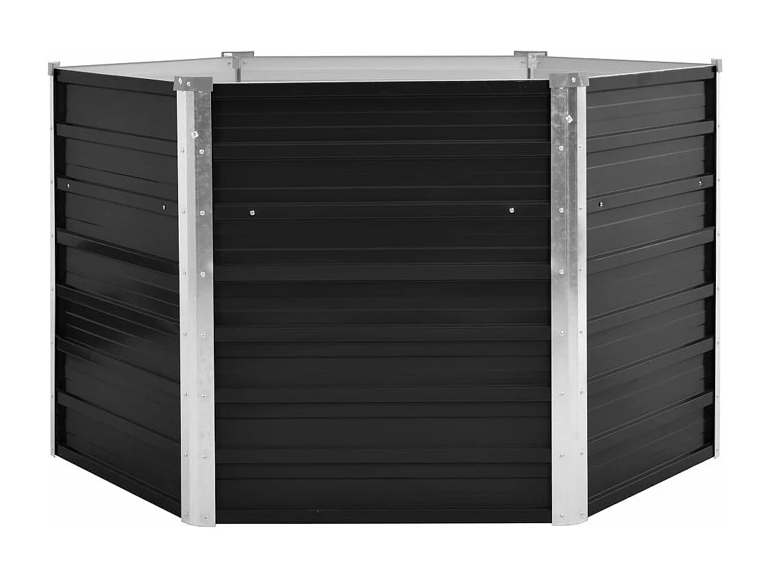 Fioriera rialzata piante fiori giardino antracite 129 x 129 x 77 cm acciaio zincato antracite 02_0001140
