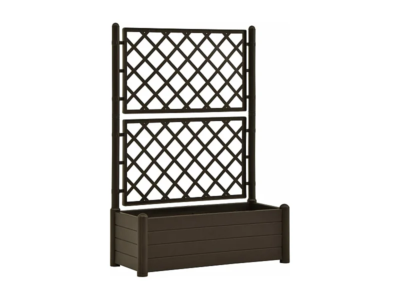 Fioriera con traliccio 100 x 43 x 142 cm giardino piante fiori PP moka 02_0000810