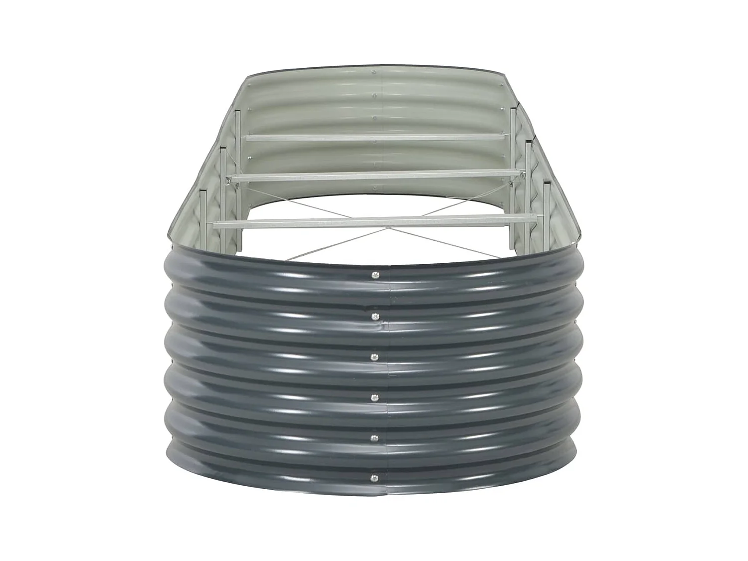 Macetero elevado plantas flores jardín 400 x 80 x 44 cm acero galvanizado gris 02_0001051