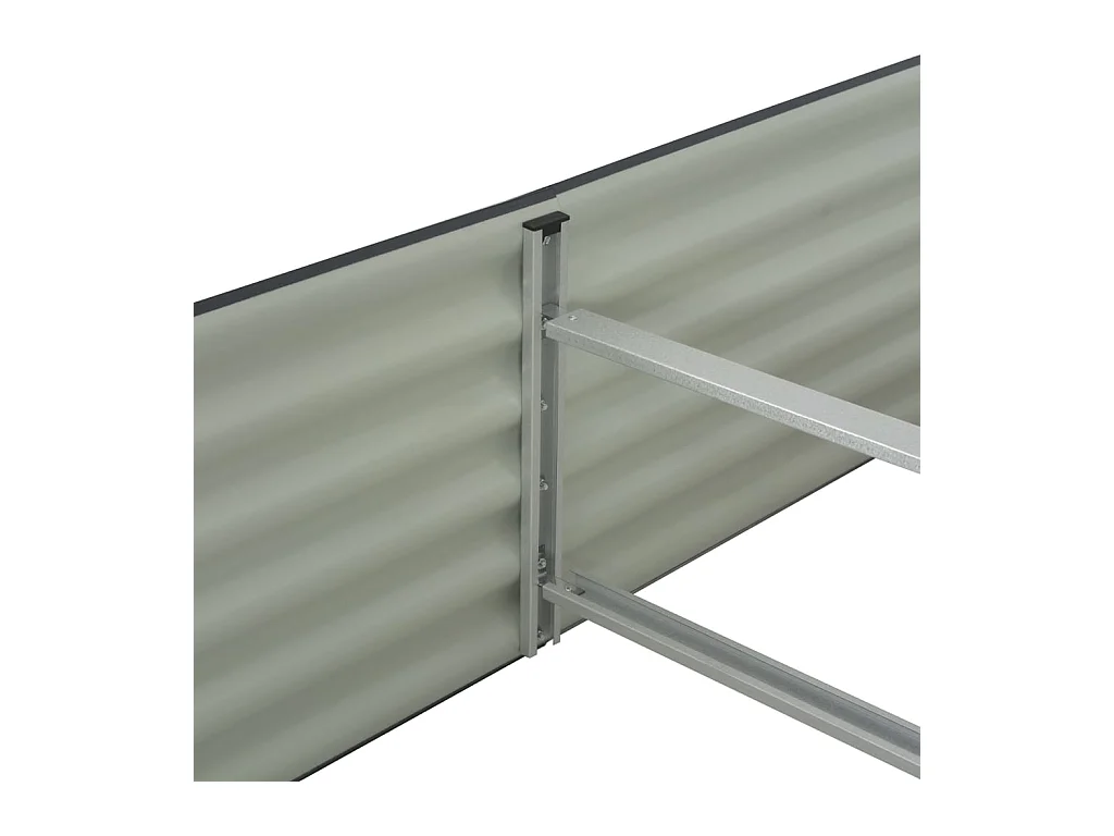 Macetero elevado plantas flores jardín 400 x 80 x 44 cm acero galvanizado gris 02_0001051