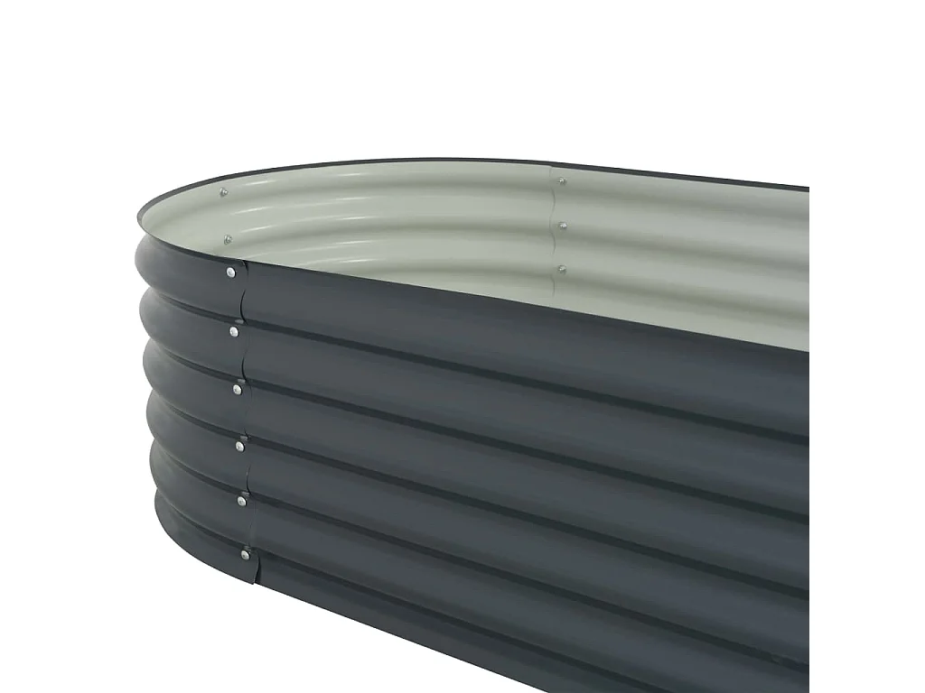 Macetero elevado plantas flores jardín 400 x 80 x 44 cm acero galvanizado gris 02_0001051