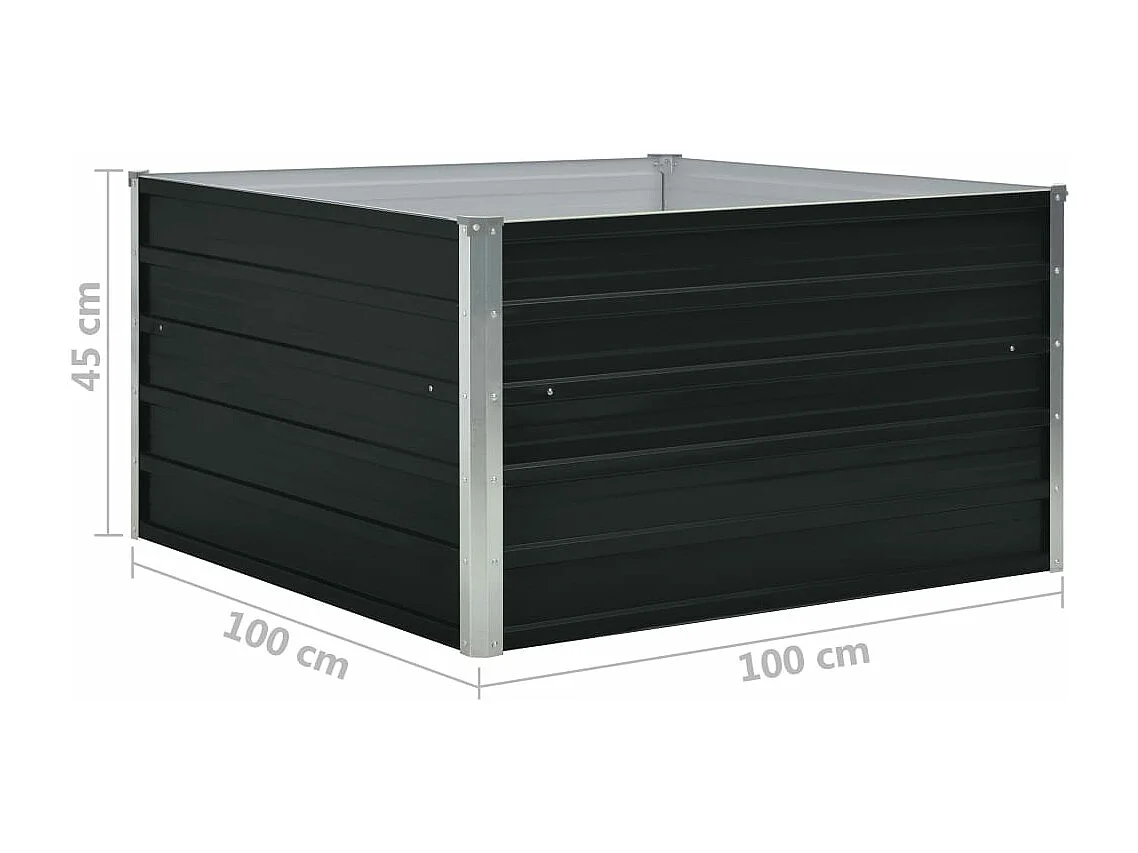 Fioriera 100 x 100 x 45 cm acciaio zincato antracite 02_0000783