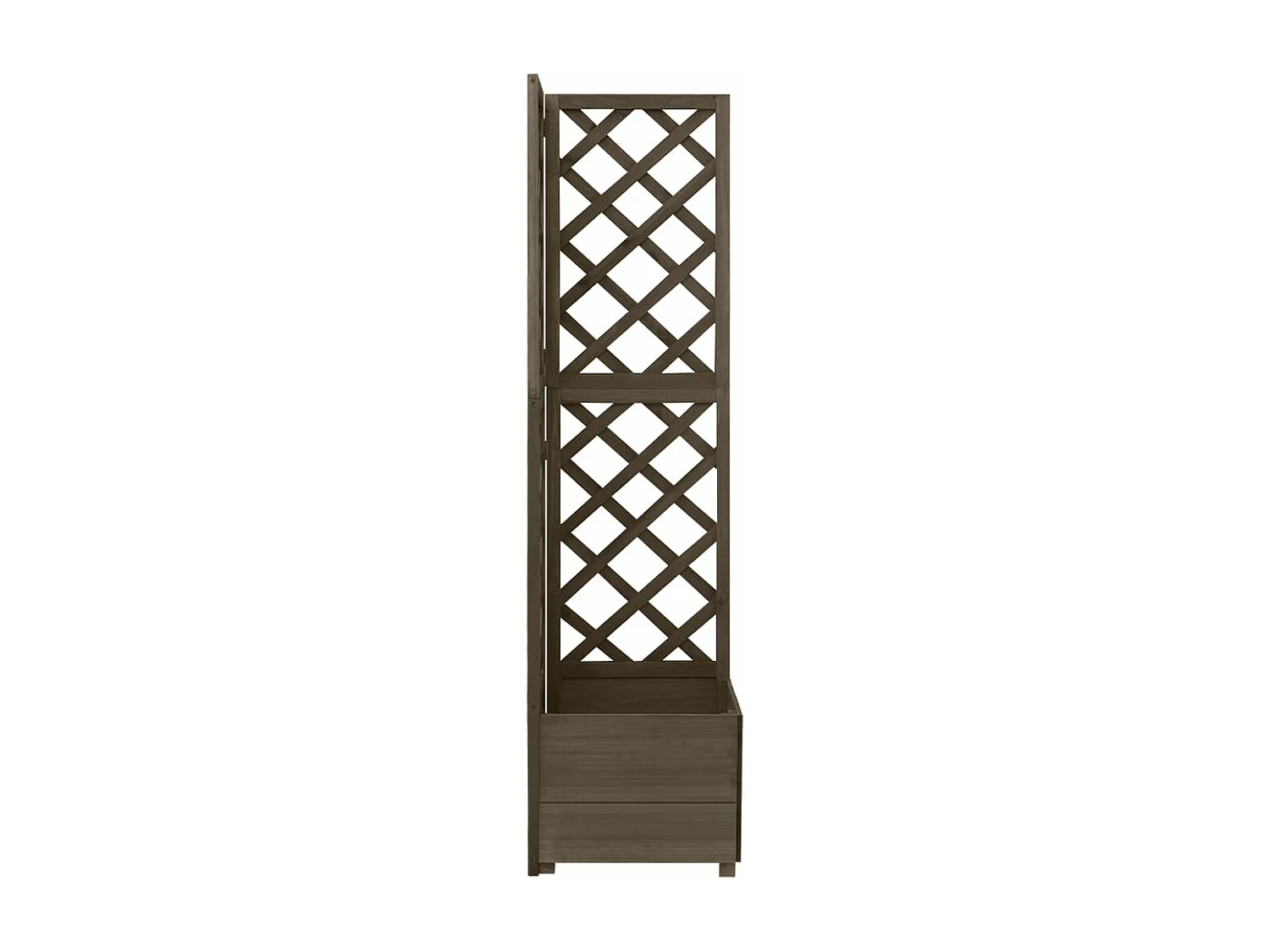 Jardinière d'angle en treillis bois marron 40 x 40 x 150 cm 02_0000819