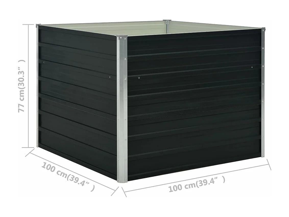 Jardinière surélevée anthracite 100 100 x 100 x 77 cm 02_0000853