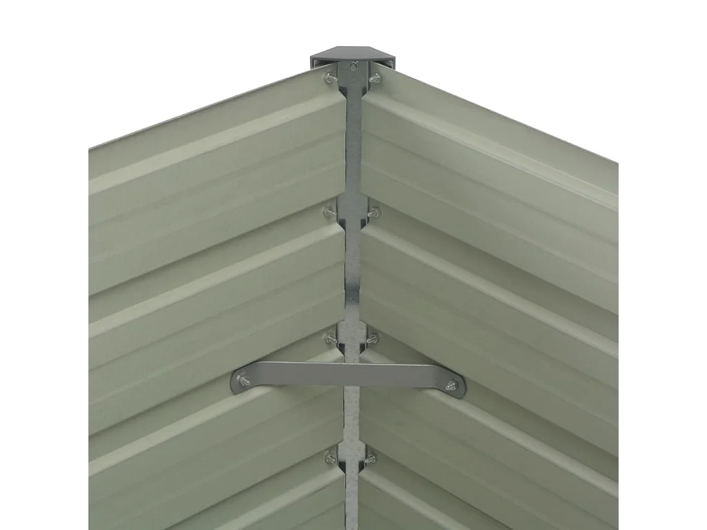 Jardineira elevada antracite 100 x 100 x 77 cm para plantas e flores de jardim aço galvanizado 02_0000853