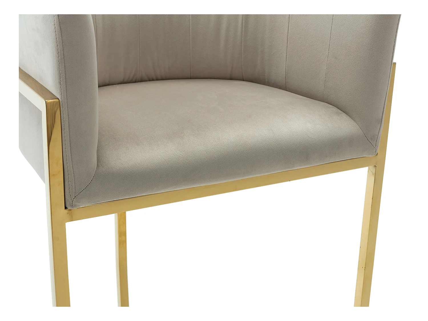 Barhocker 2er-Set - Samt & Edelstahl - Beige & Gold - PERIA von Pascal MORABITO