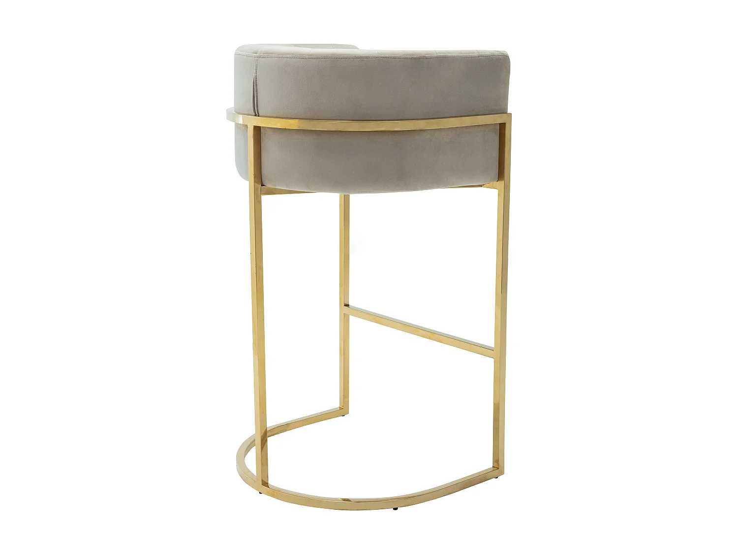 Barhocker 2er-Set - Samt & Edelstahl - Beige & Gold - PERIA von Pascal MORABITO