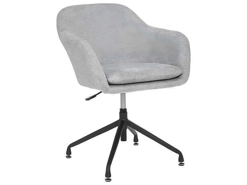 Fauteuil de bureau pivotant tissu Gris et pieds en métal