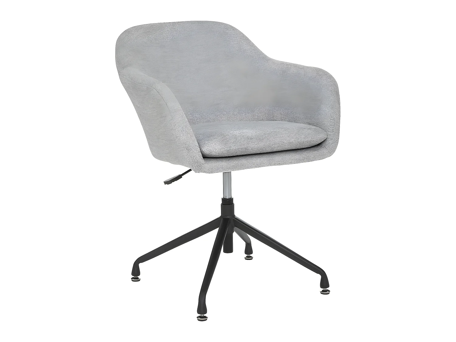 Fauteuil de bureau pivotant tissu Gris et pieds en métal