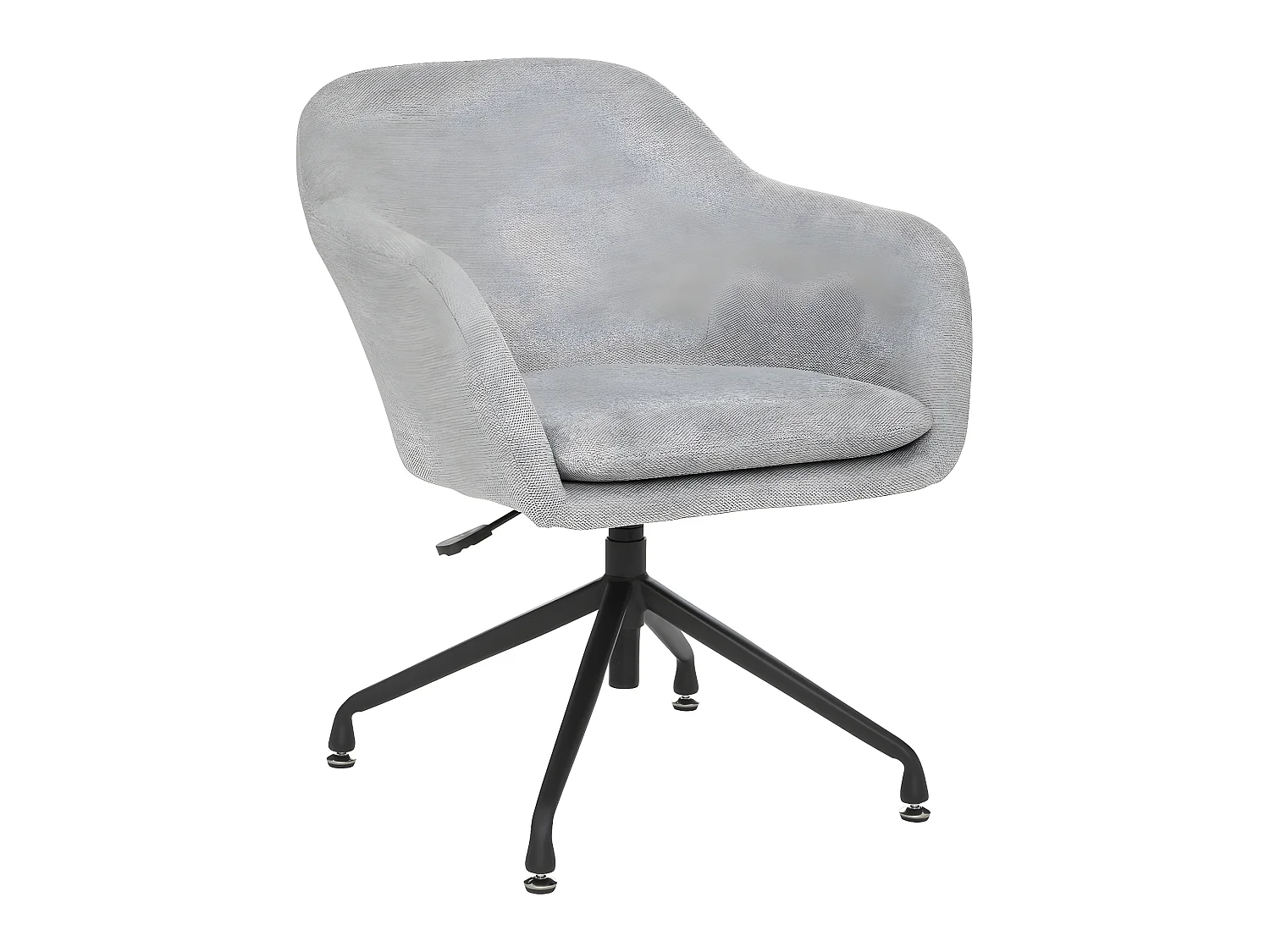 Fauteuil de bureau pivotant tissu Gris et pieds en métal