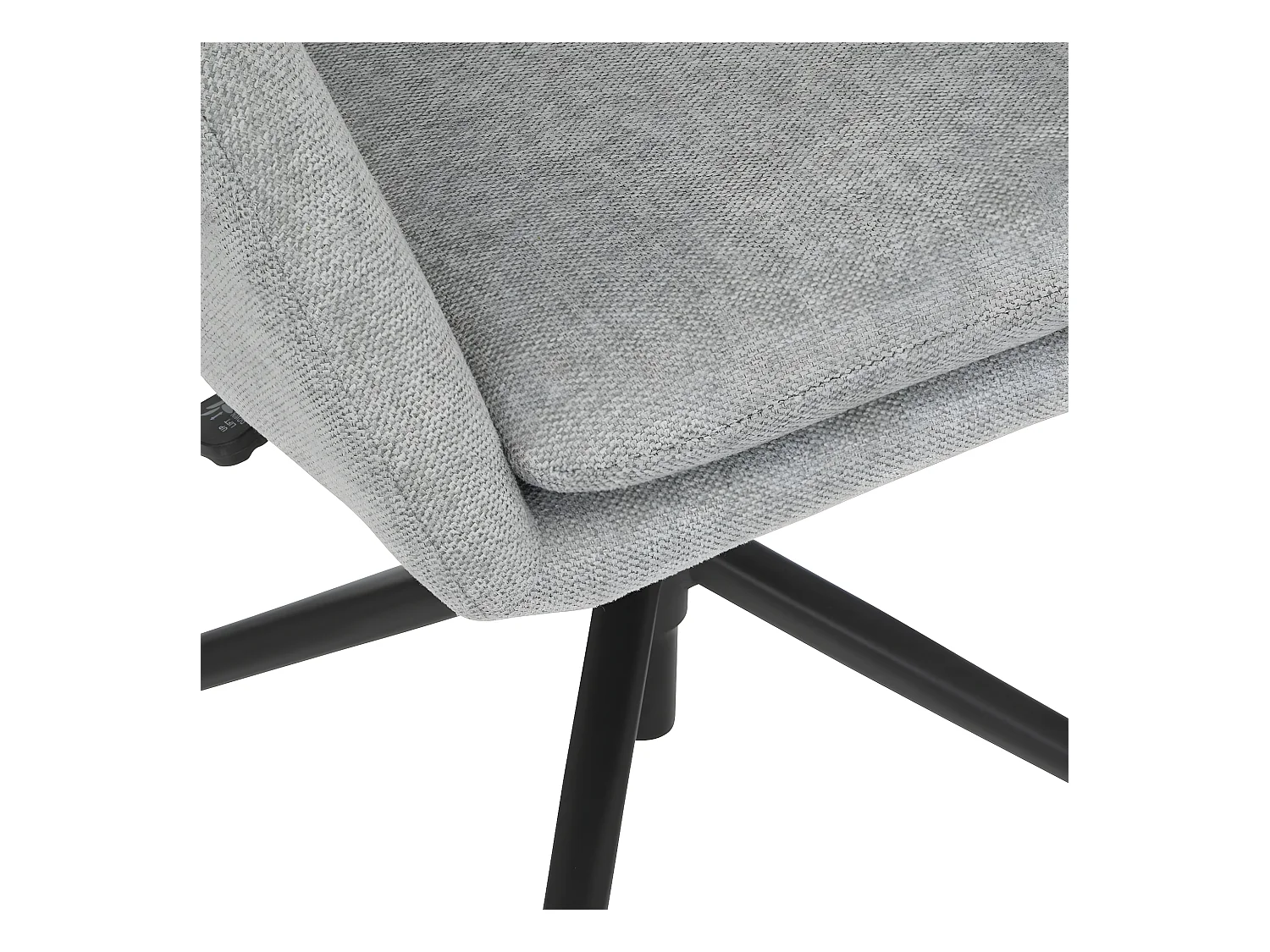 Fauteuil de bureau pivotant tissu Gris et pieds en métal