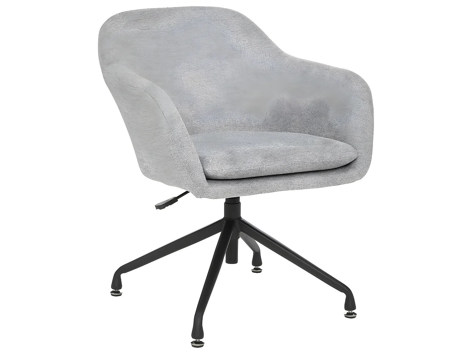 Fauteuil de bureau pivotant tissu Gris et pieds en métal