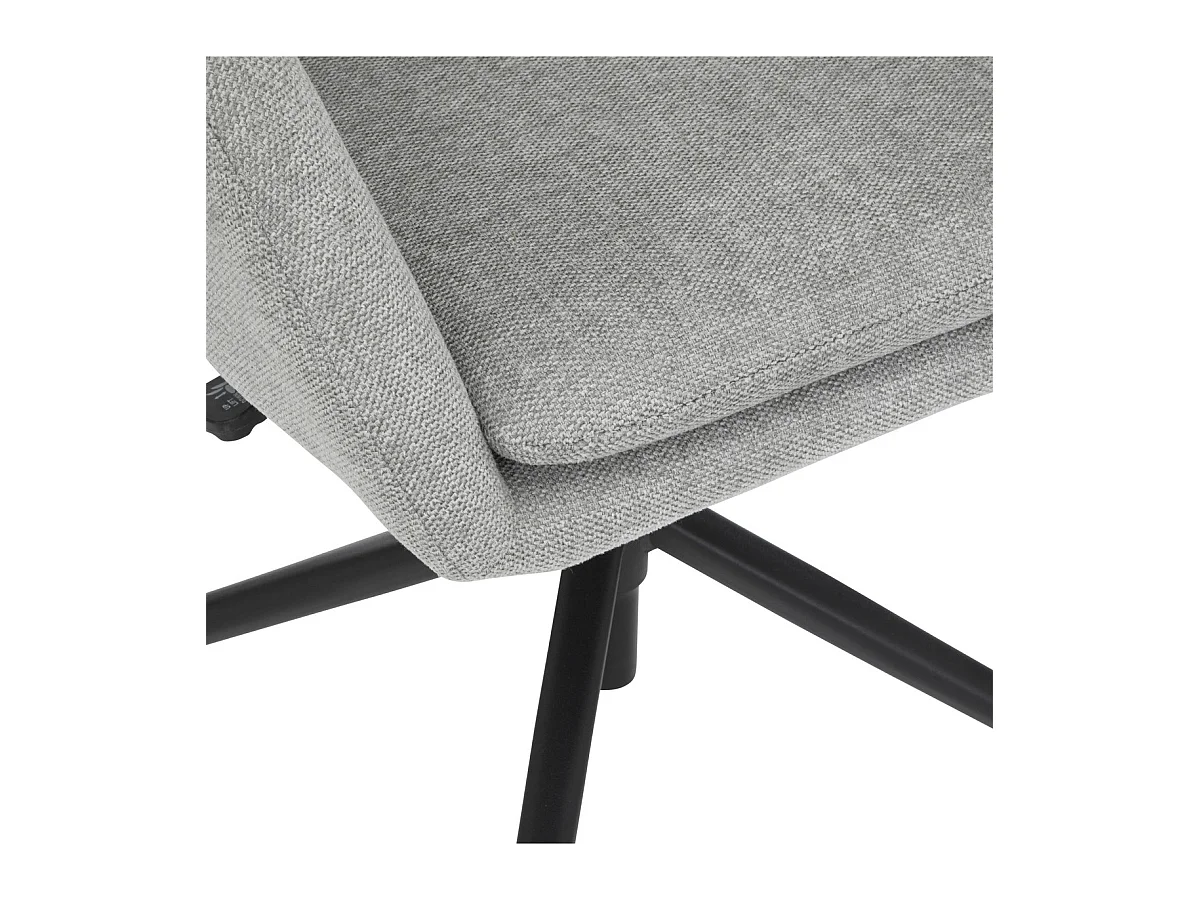 Fauteuil de bureau pivotant tissu Gris et pieds en métal