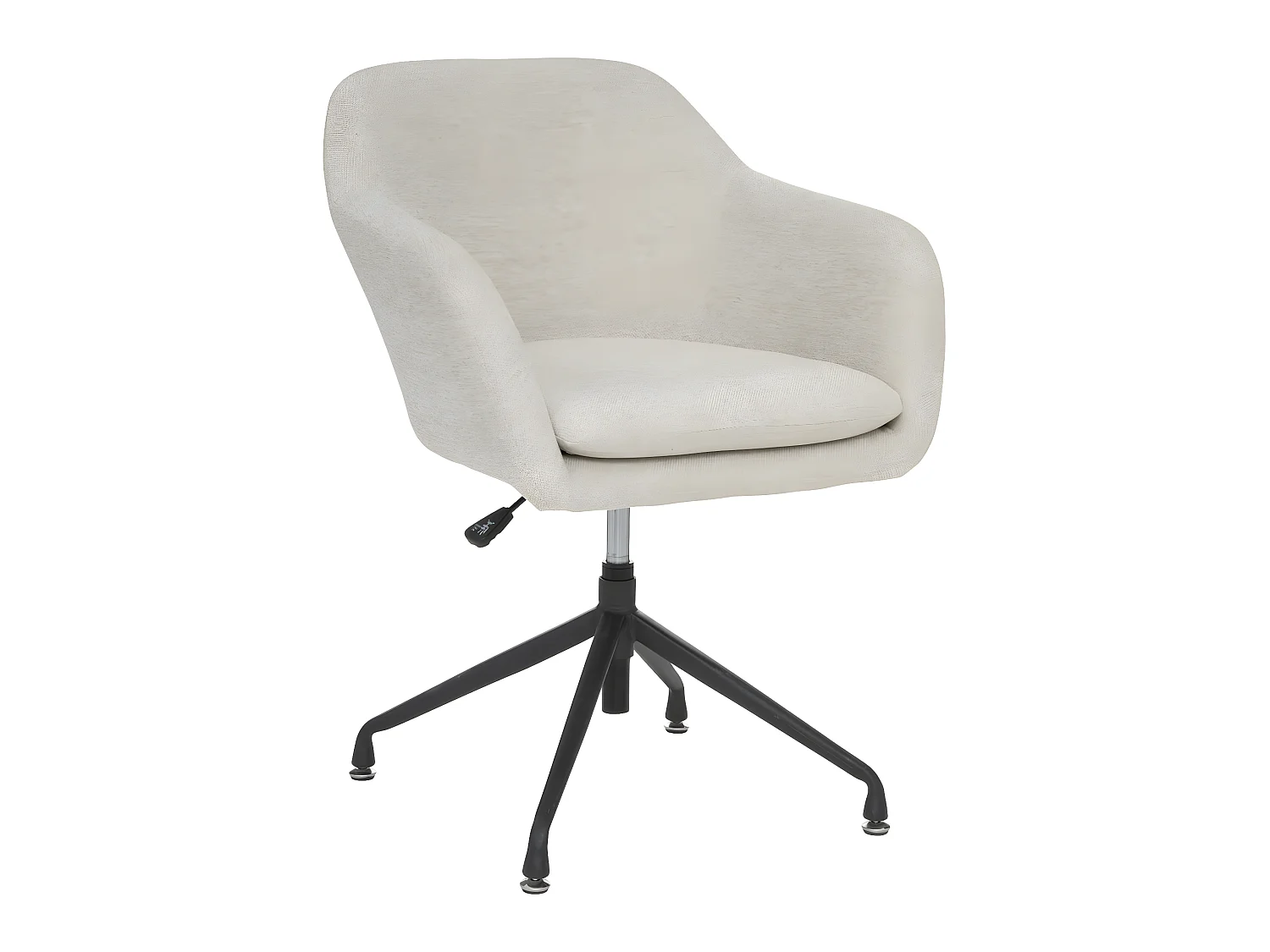 Fauteuil de bureau pivotant tissu Beige Lin et pieds en métal