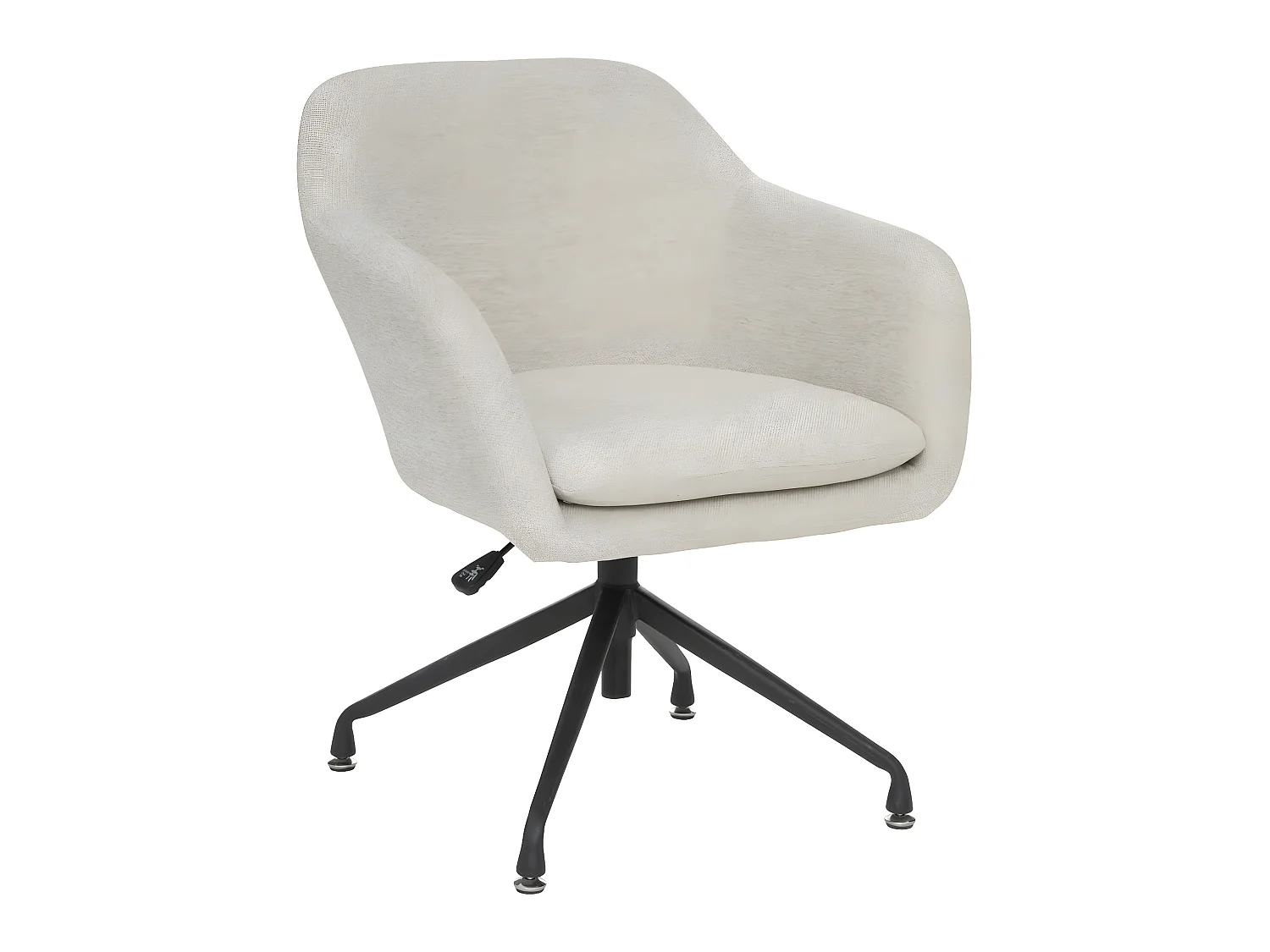 Fauteuil de bureau pivotant tissu Beige Lin et pieds en métal