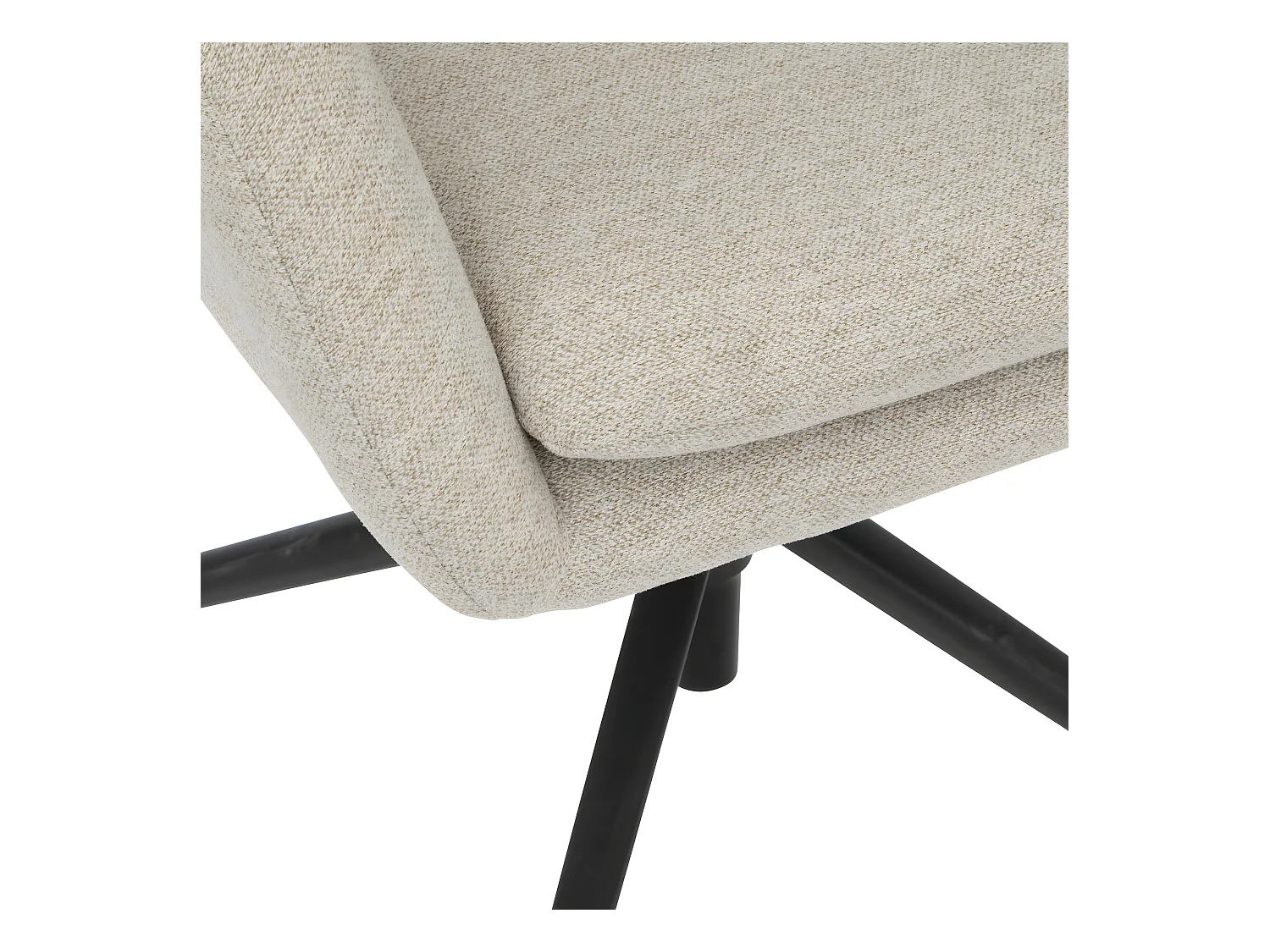 Fauteuil de bureau pivotant tissu Beige Lin et pieds en métal