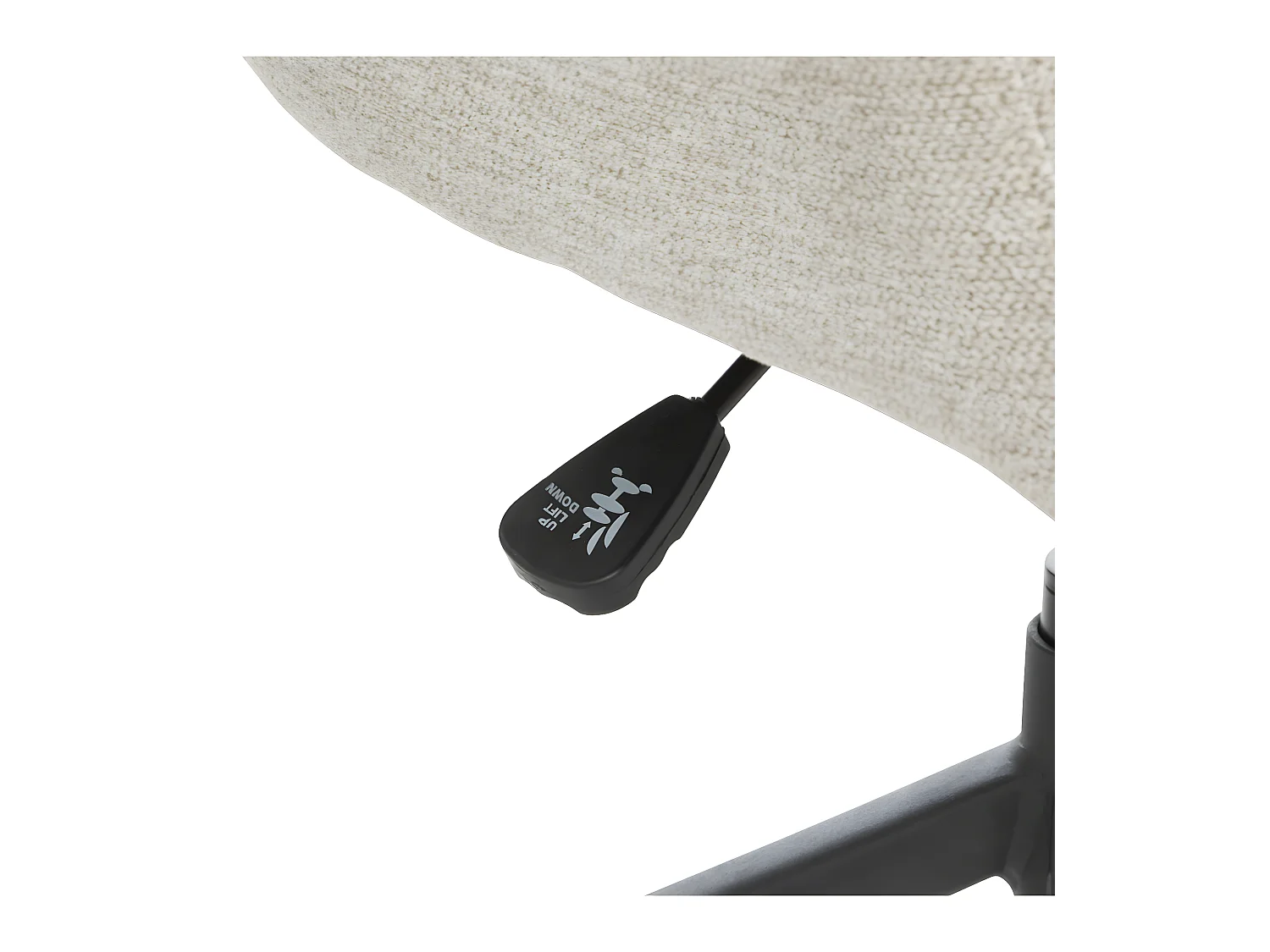 Fauteuil de bureau pivotant tissu Beige Lin et pieds en métal