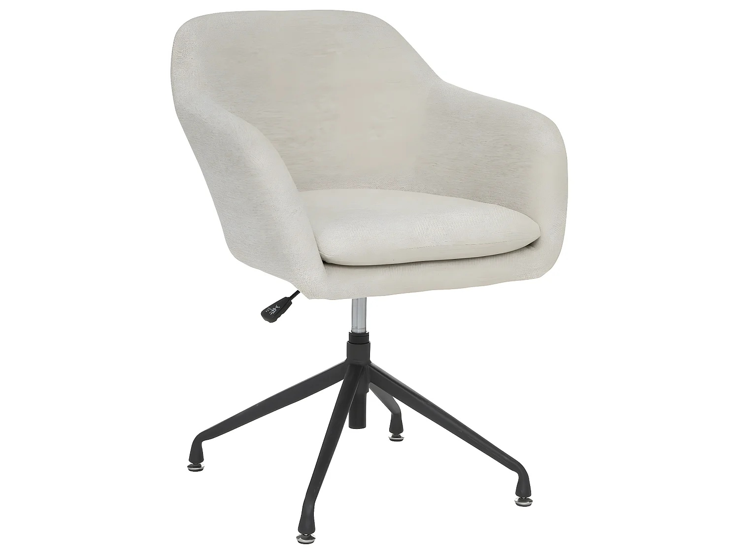 Fauteuil de bureau pivotant tissu Beige Lin et pieds en métal