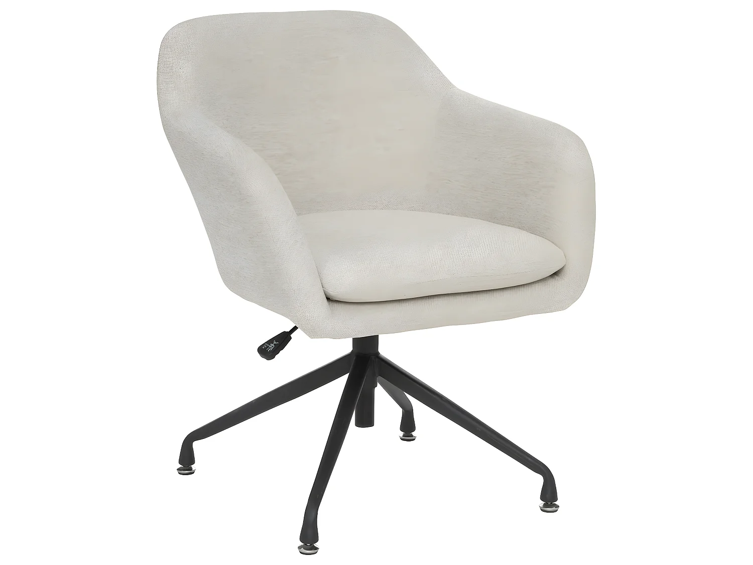 Fauteuil de bureau pivotant tissu Beige Lin et pieds en métal