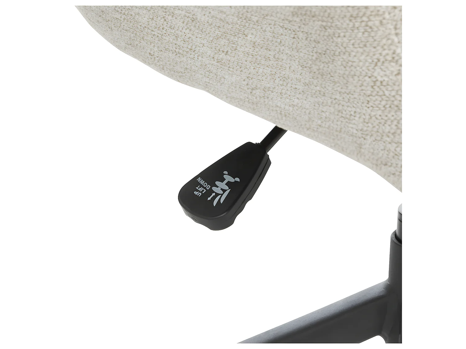 Fauteuil de bureau pivotant tissu Beige Lin et pieds en métal