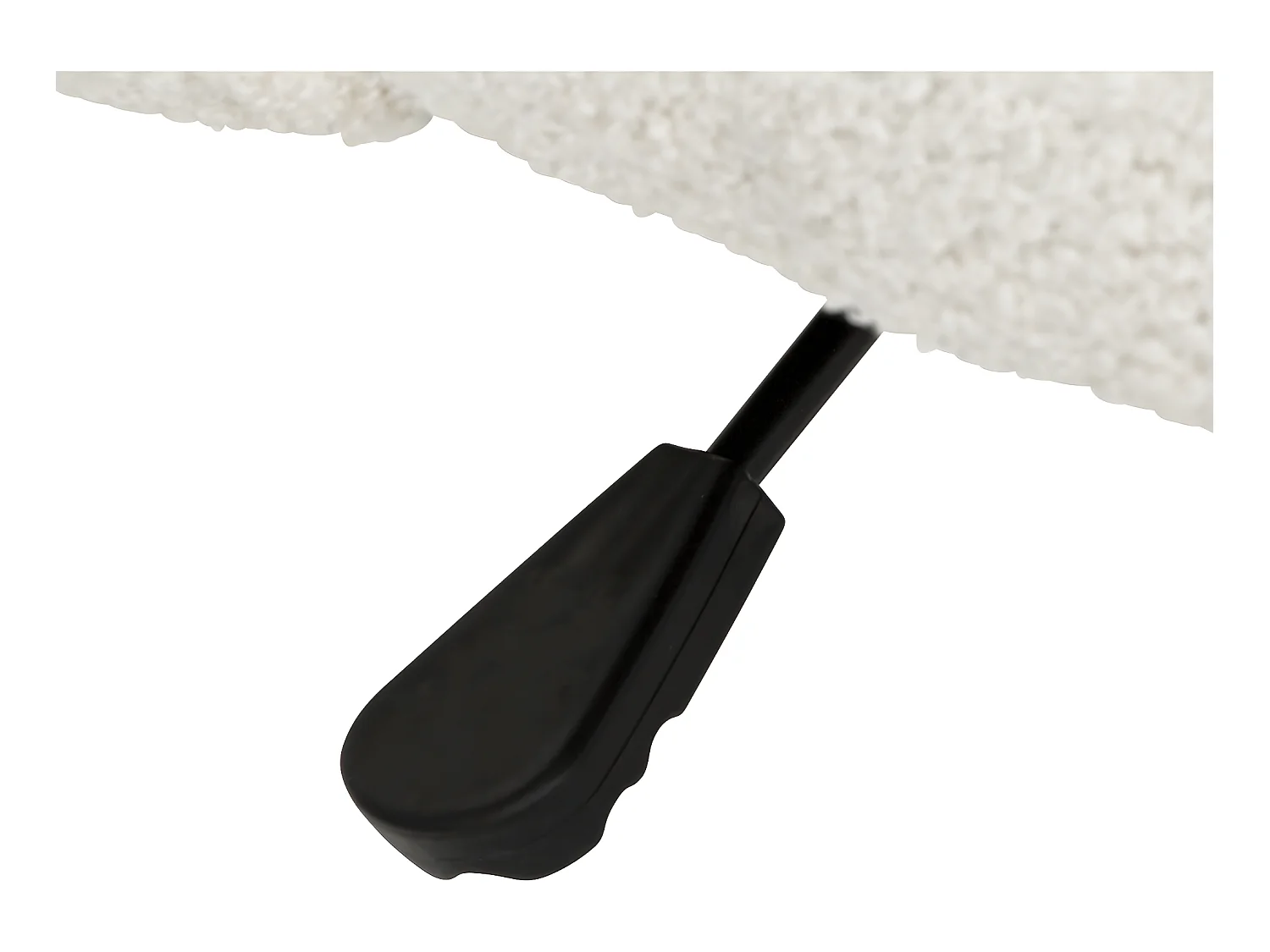 Chaise de bureau tissu Blanc à bouclettes et pieds en métal