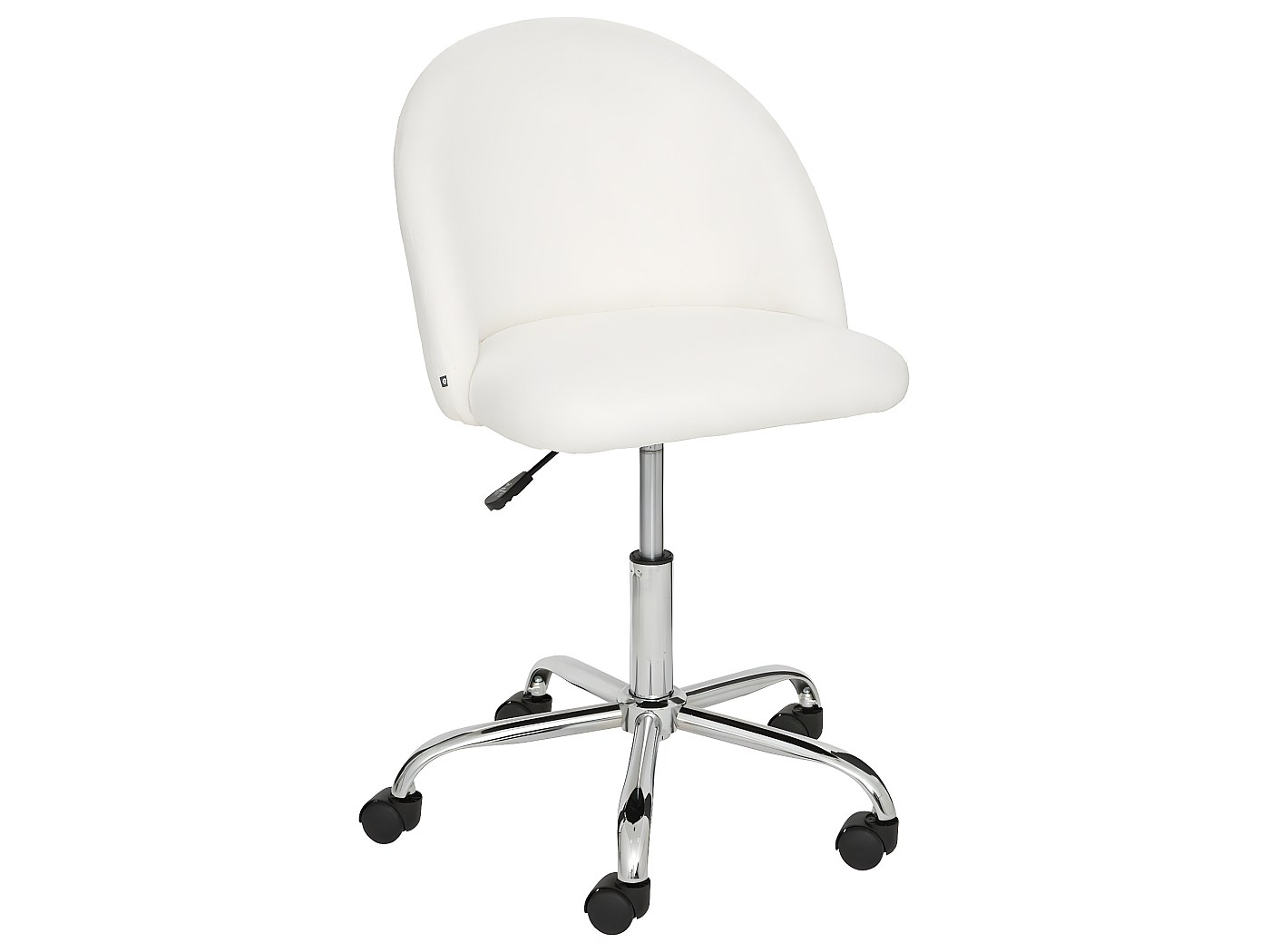 Chaise De Bureau Design Tulip à Roulettes - Assise En Fausse Fourrure Bouclette Blanche