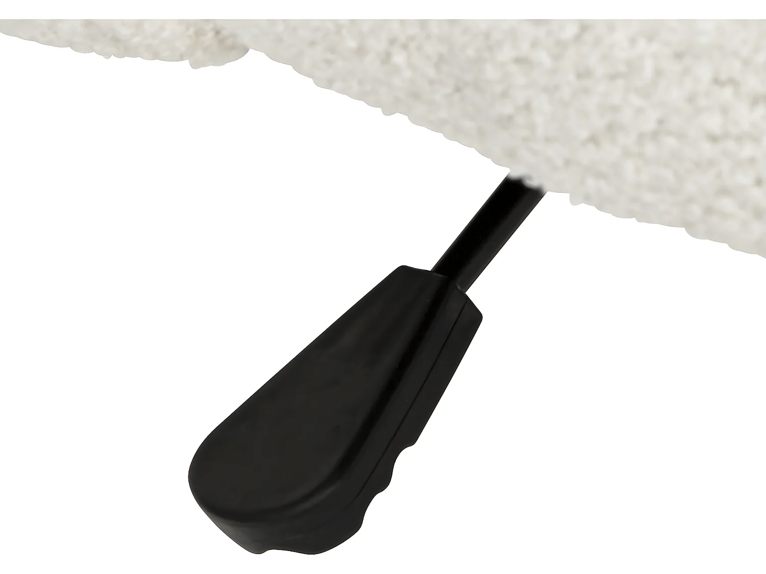 Chaise de bureau tissu Blanc à bouclettes et pieds en métal