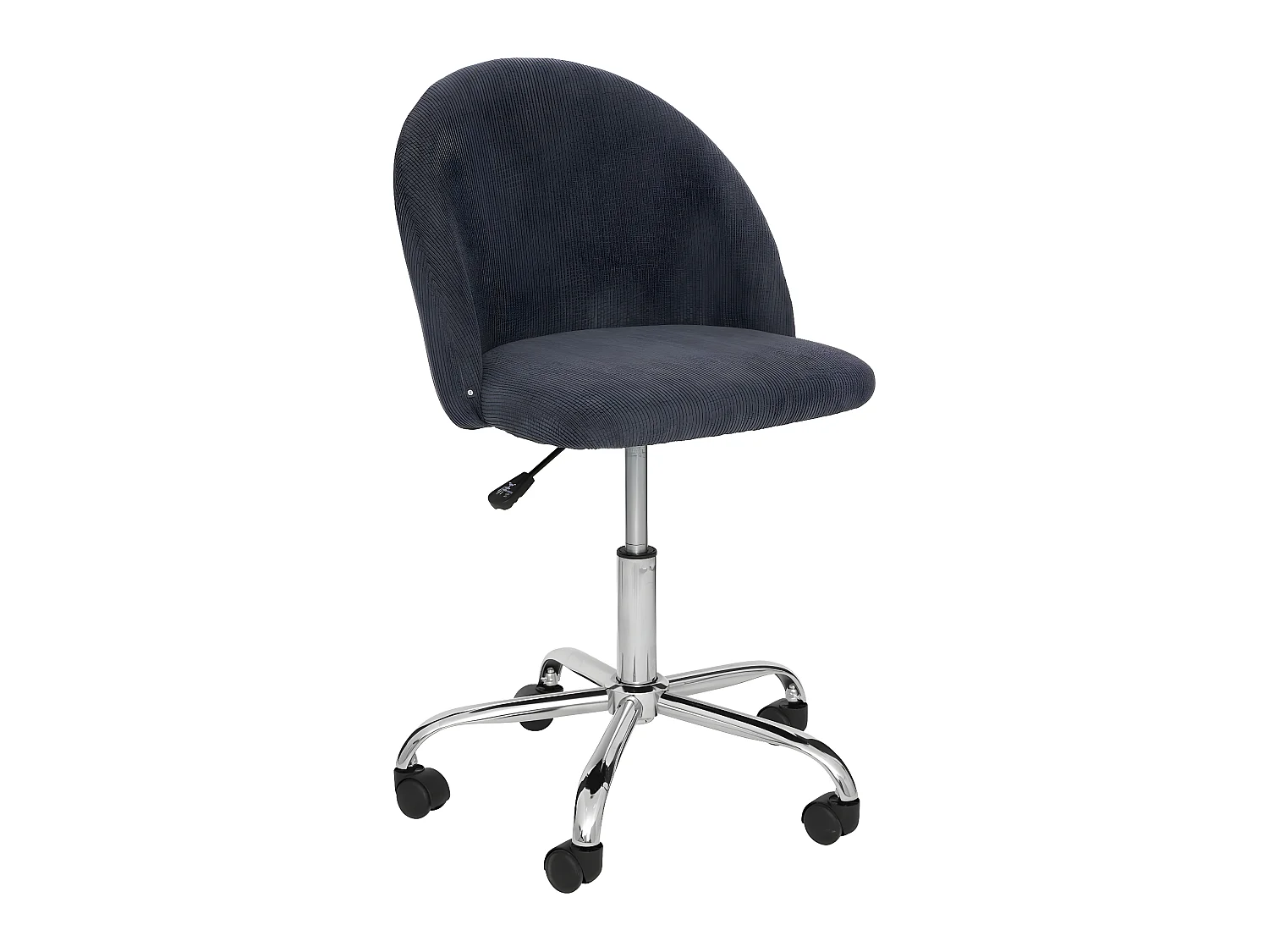 Chaise de bureau en velours côtelé Gris et pieds en métal