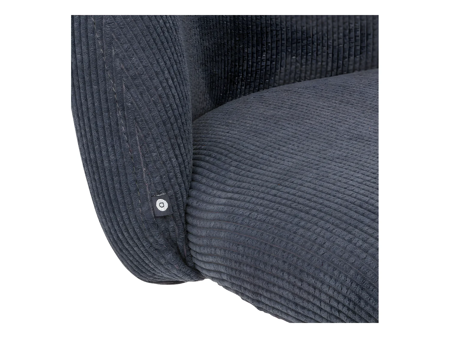 Chaise de bureau en velours côtelé Gris et pieds en métal