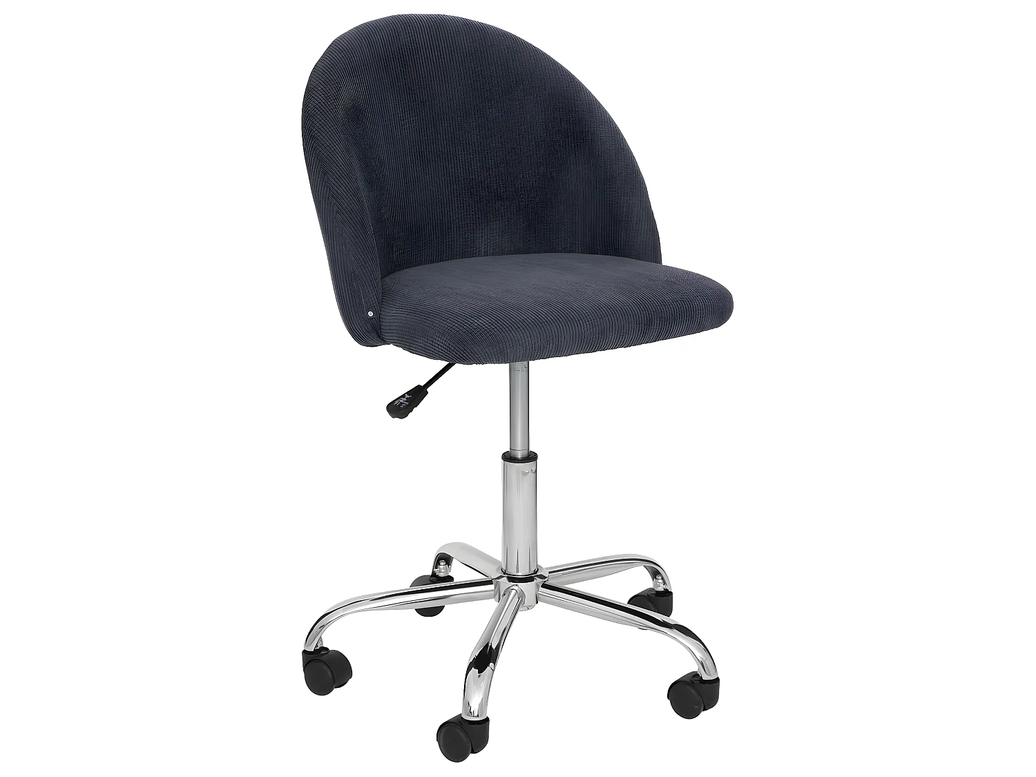 Chaise de bureau en velours côtelé Gris et pieds en métal