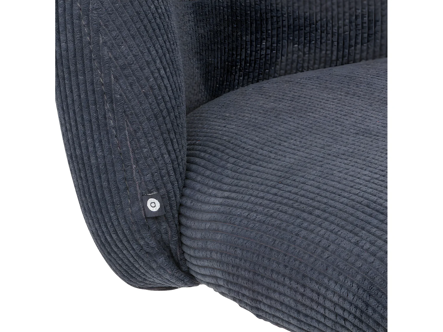 Chaise de bureau en velours côtelé Gris et pieds en métal