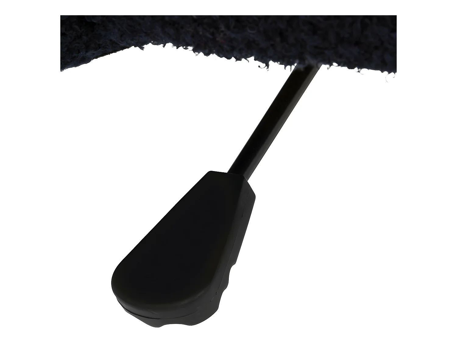 Chaise de bureau tissu  Bleu Encre à bouclettes et pieds en métal