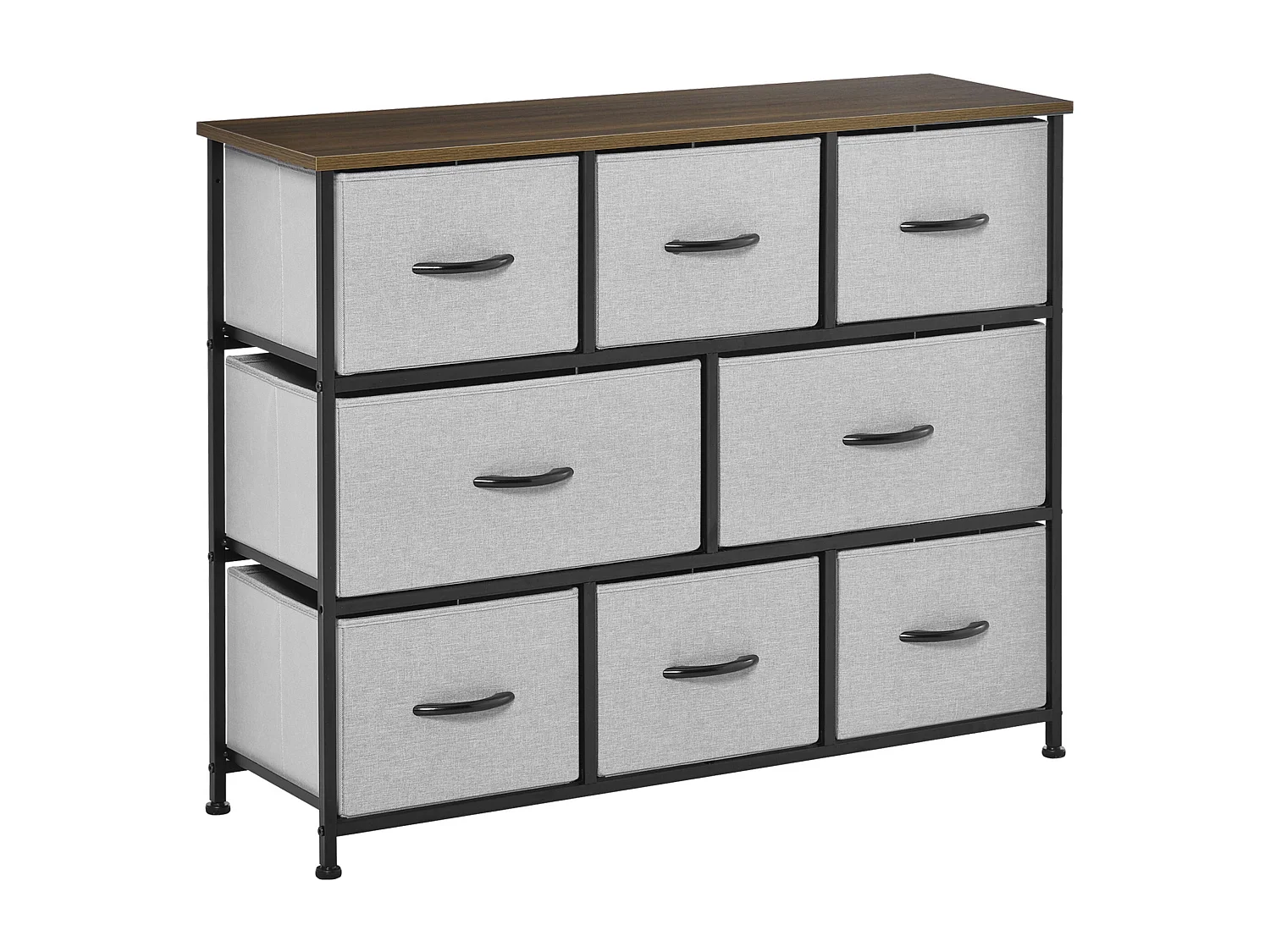 Commode meuble de rangement 8 tiroirs pliables en tissu 100 x 30 x 78,5 cm gris