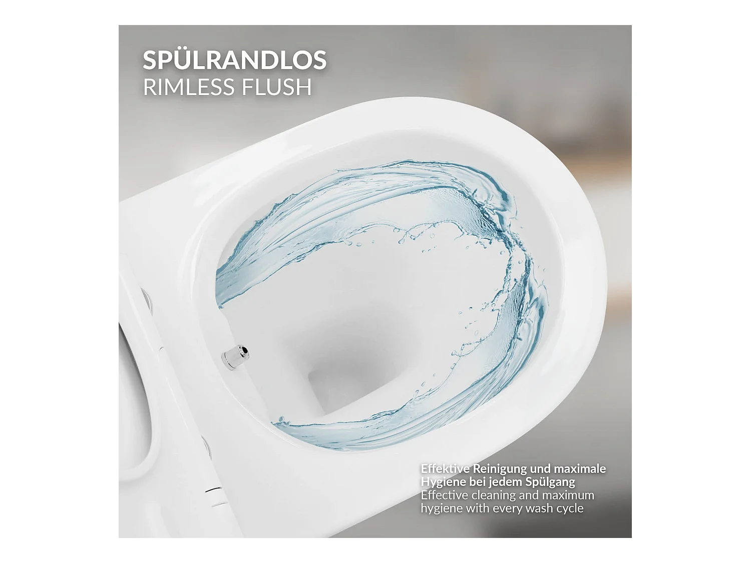 ECD Germany WC Suspendu sans Bride de Rinçage, Blanc, en Céramique, avec Fonction Bidet, Abattant à Fermeture Automatique en Plastique Amovible, Chasse d'Eau