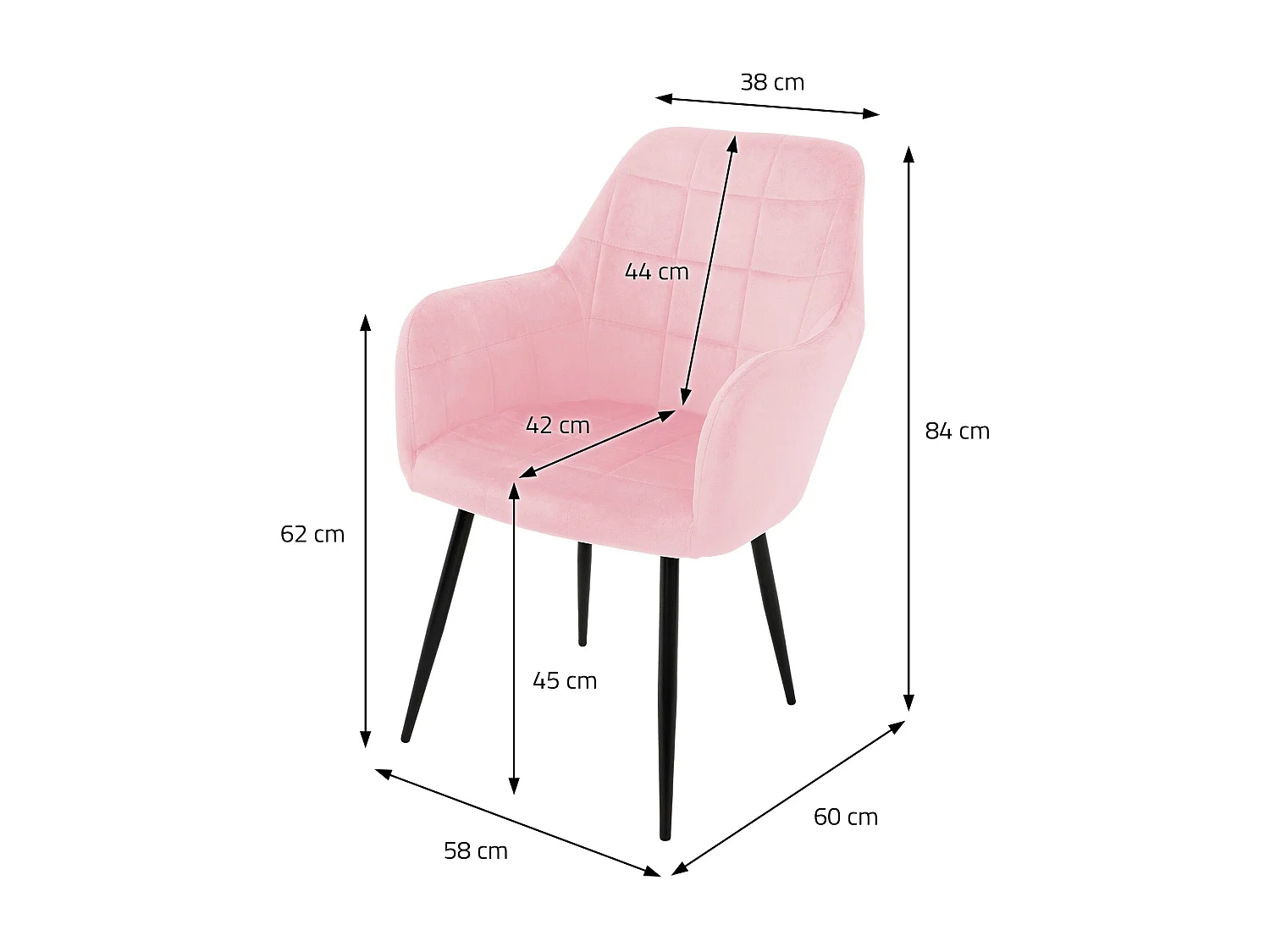 2x Sedia da pranzo cucina seduta imbottita in velluto retrò ECD Germany