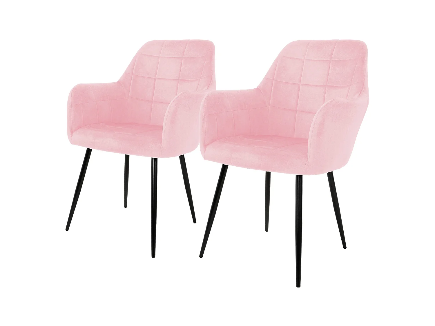 2x Chaise à manger cuisine siège velours rétro ECD Germany