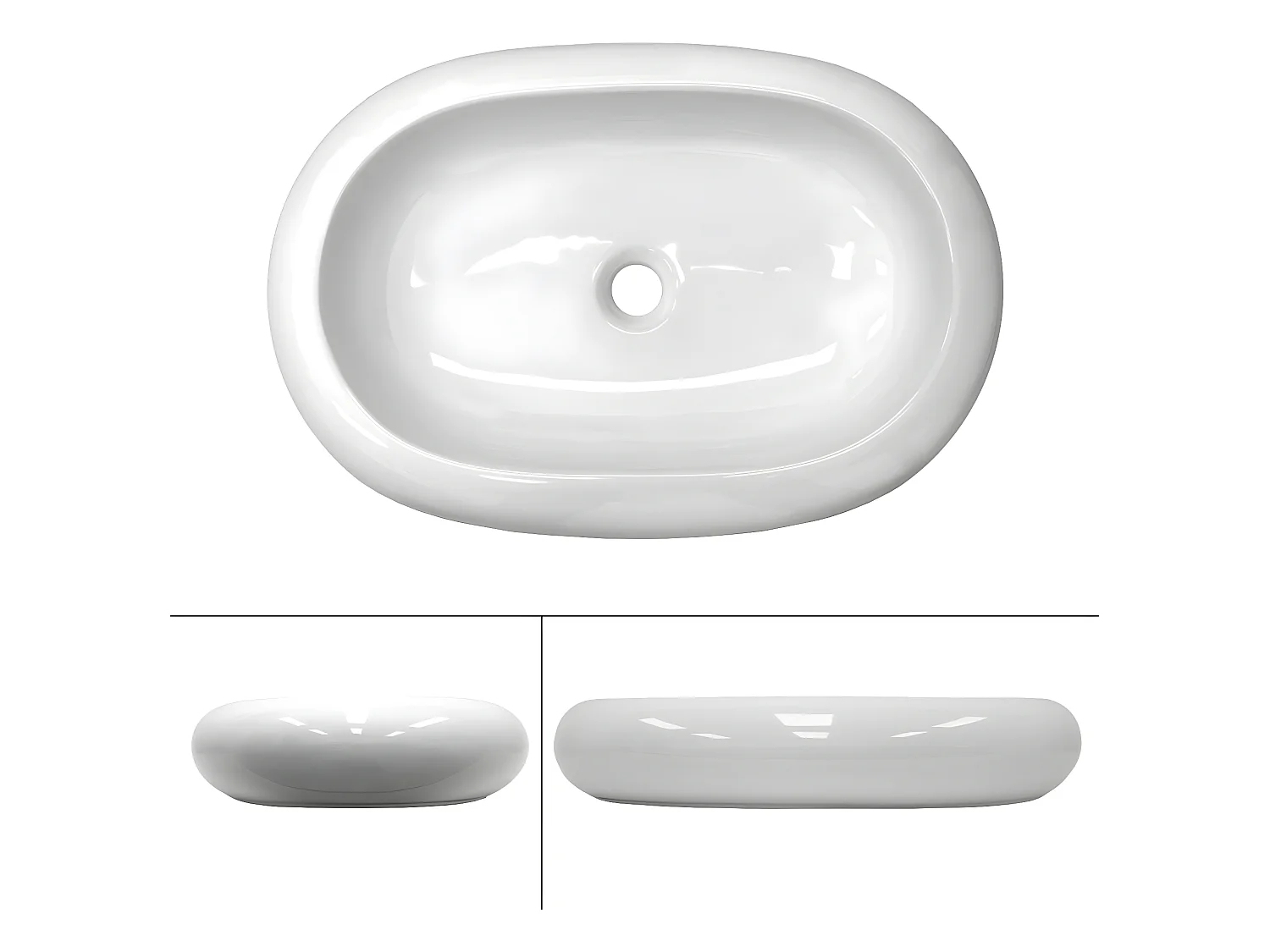 Lavabo de cerámica blanco con desagüe automático moderno ECD Germany