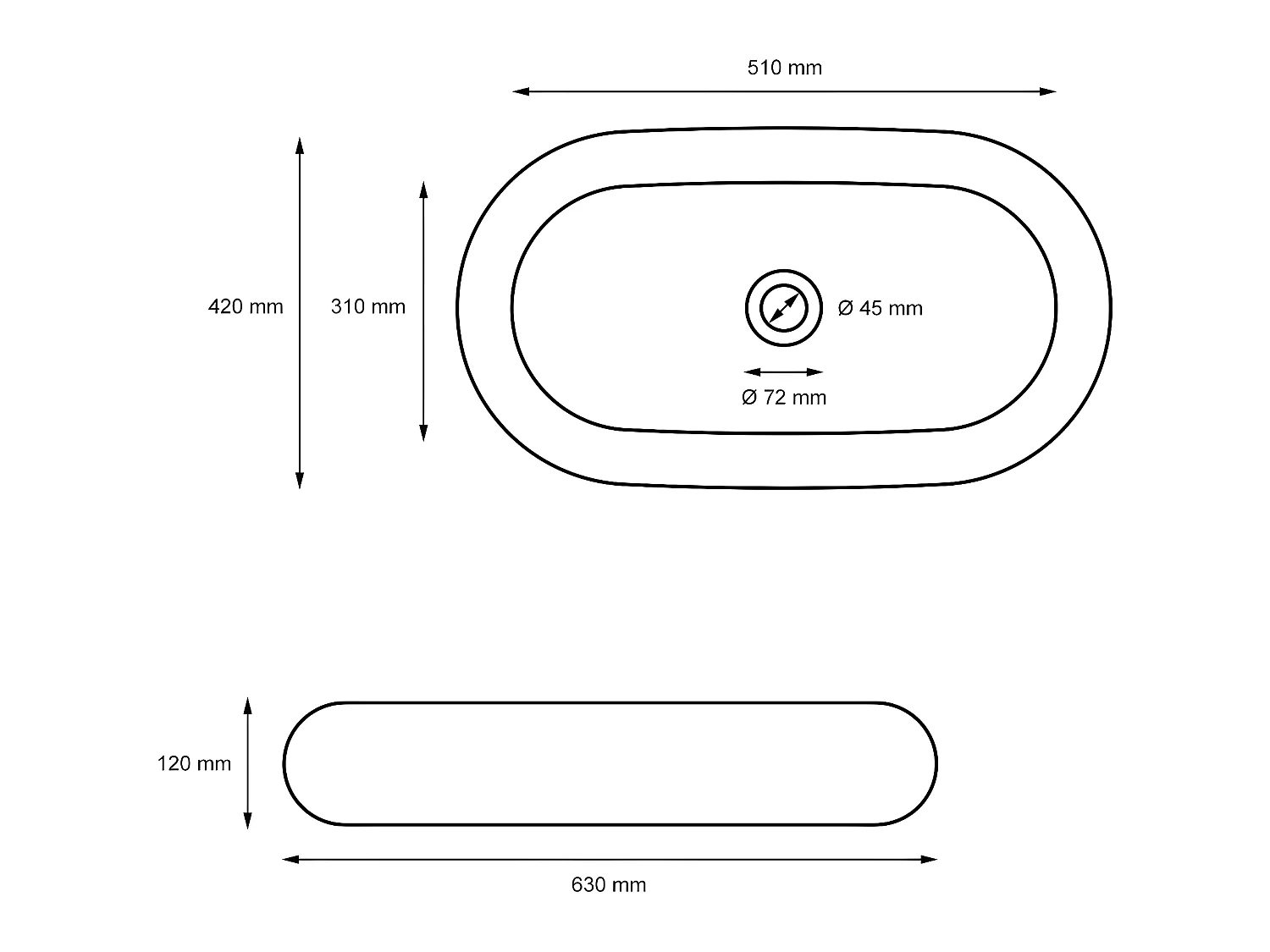 Lavabo de cerámica blanco con desagüe automático moderno ECD Germany