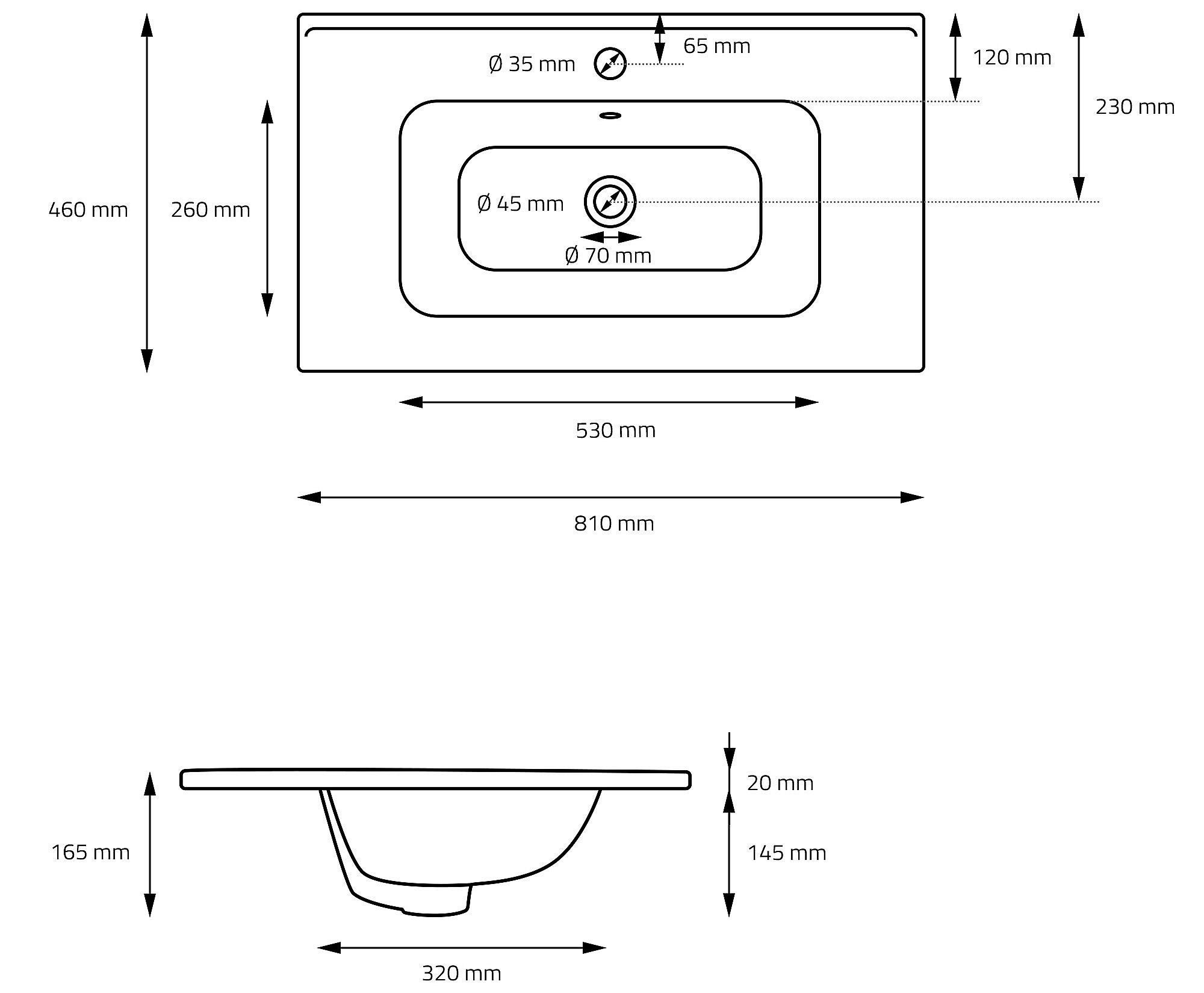 Lavabo Sottopiano - NETTUNO - ART CERAM - In Ceramica / Lucido