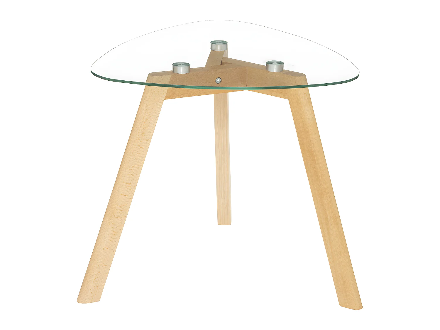 Lot de 2 Tables à café gigognes en Verre trempé et Bois de Hêtre