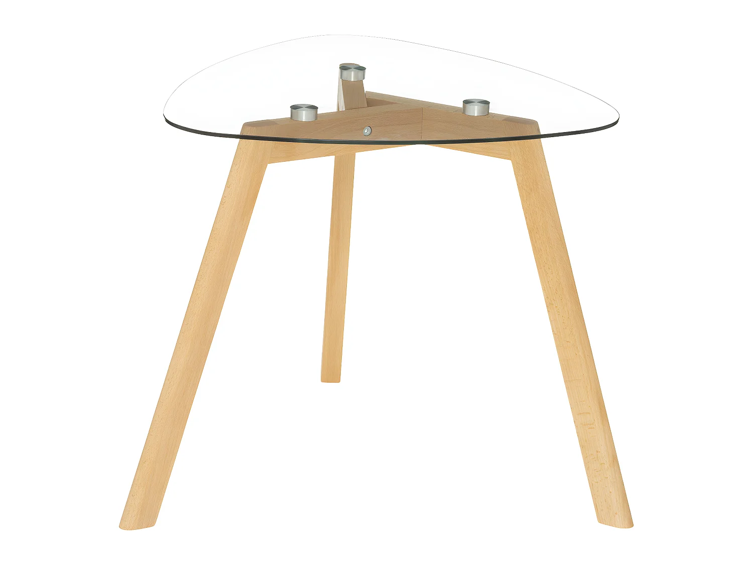 Lot de 2 Tables à café gigognes en Verre trempé et Bois de Hêtre