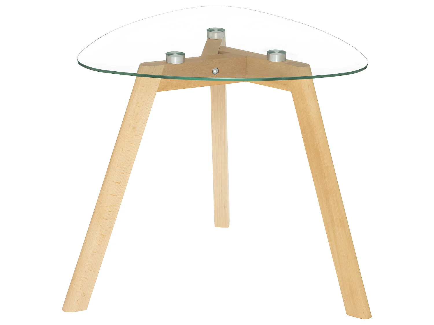 Lot de 2 Tables à café gigognes en Verre trempé et Bois de Hêtre