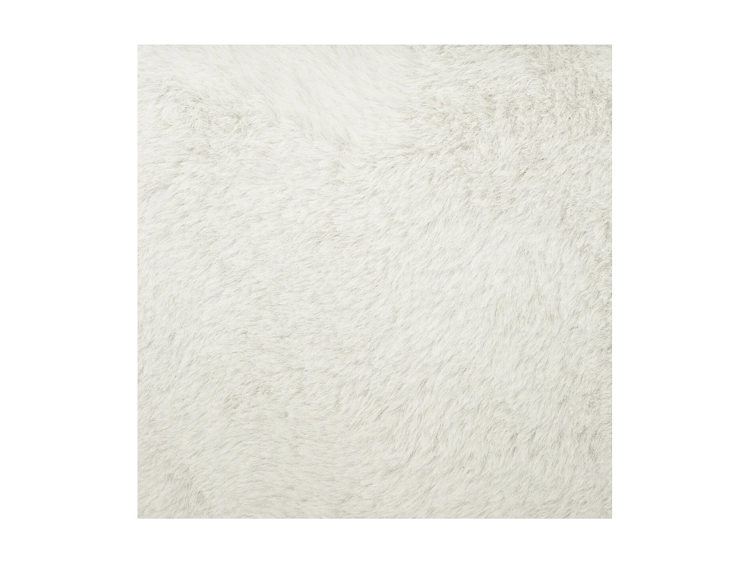 Pouf et Coffre de rangement en bois et Fourrure Blanche 38 x 38 cm