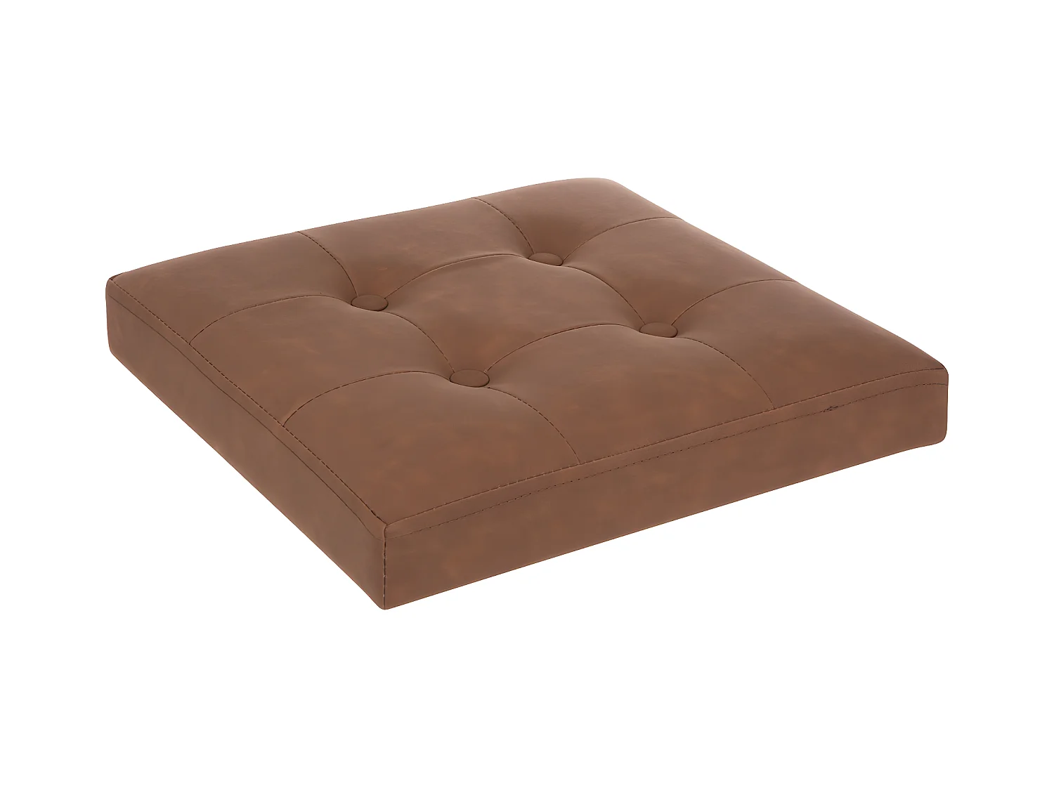 Pouf et Coffre de rangement en bois et revêtement Marron 38 x 38 cm