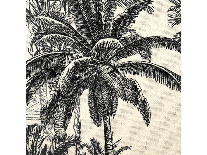 Pouf et Coffre de rangement en bois et tissu imprimé Noir & Blanc 76 x 38 cm