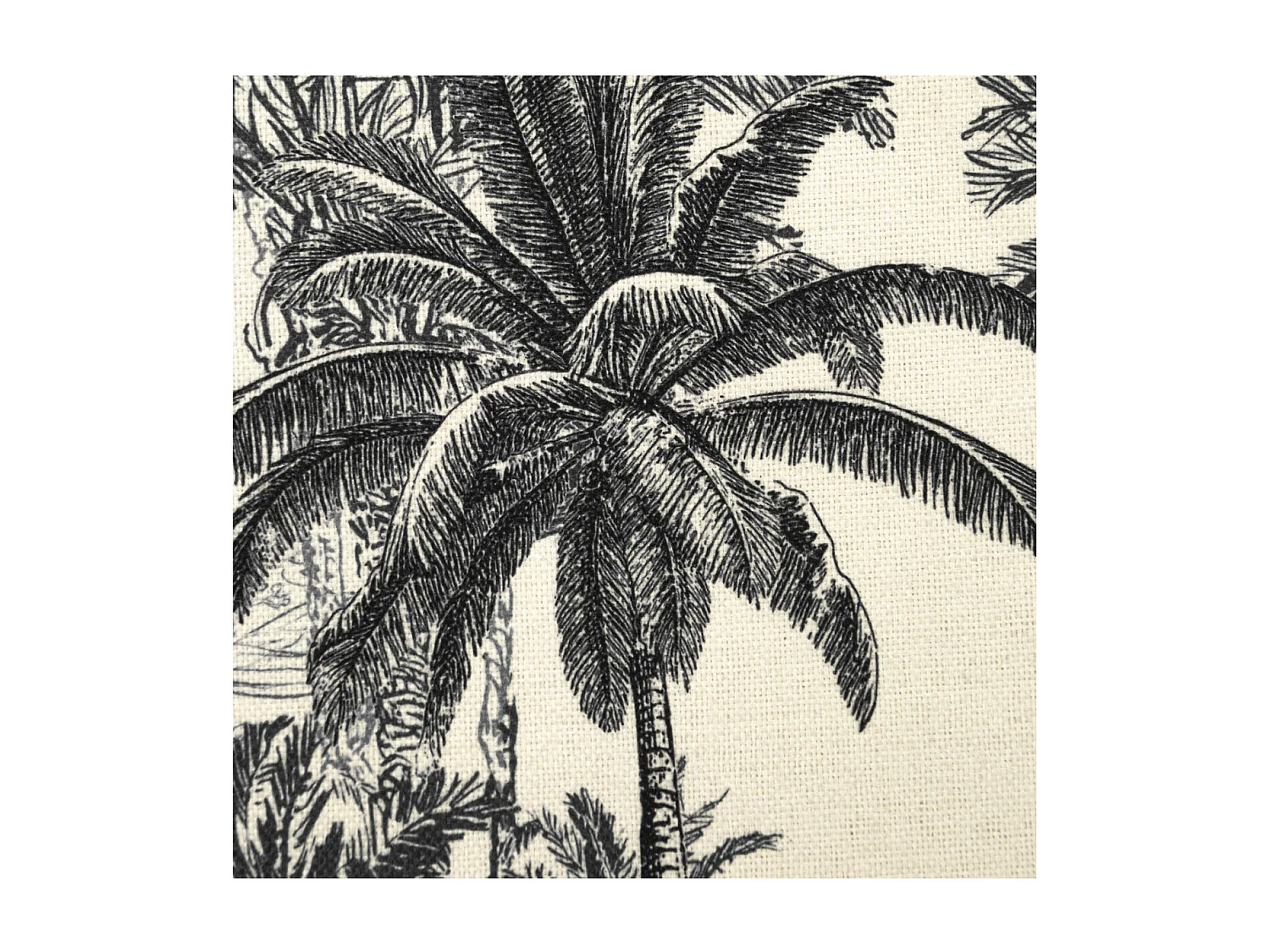 Pouf et Coffre de rangement en bois et tissu imprimé Noir & Blanc 76 x 38 cm