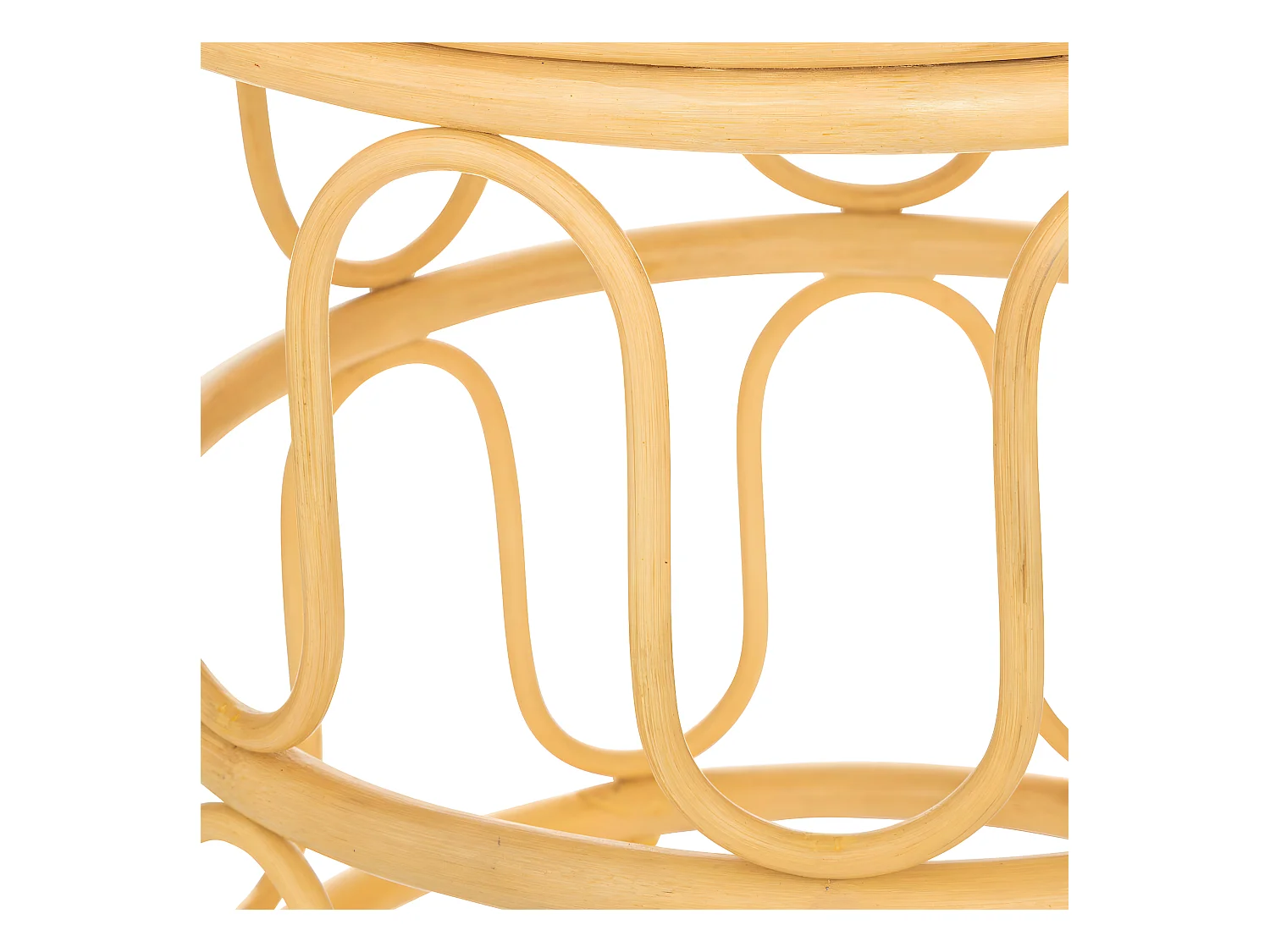 Set de 2 Tables d'appoint gigognes en Rotin et Bambou